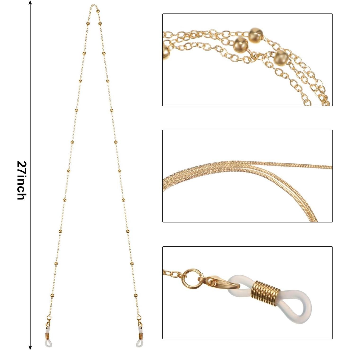 Cadena de Gafas 10 Piezas Beads para Mujeres 66 cm