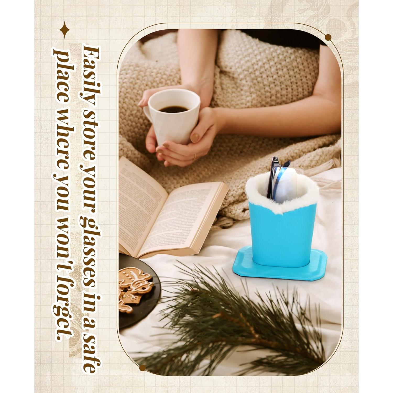 Soporte de Gafas Weewooday 6 Piezas Cuero y Felpa 11.5x8x12cm