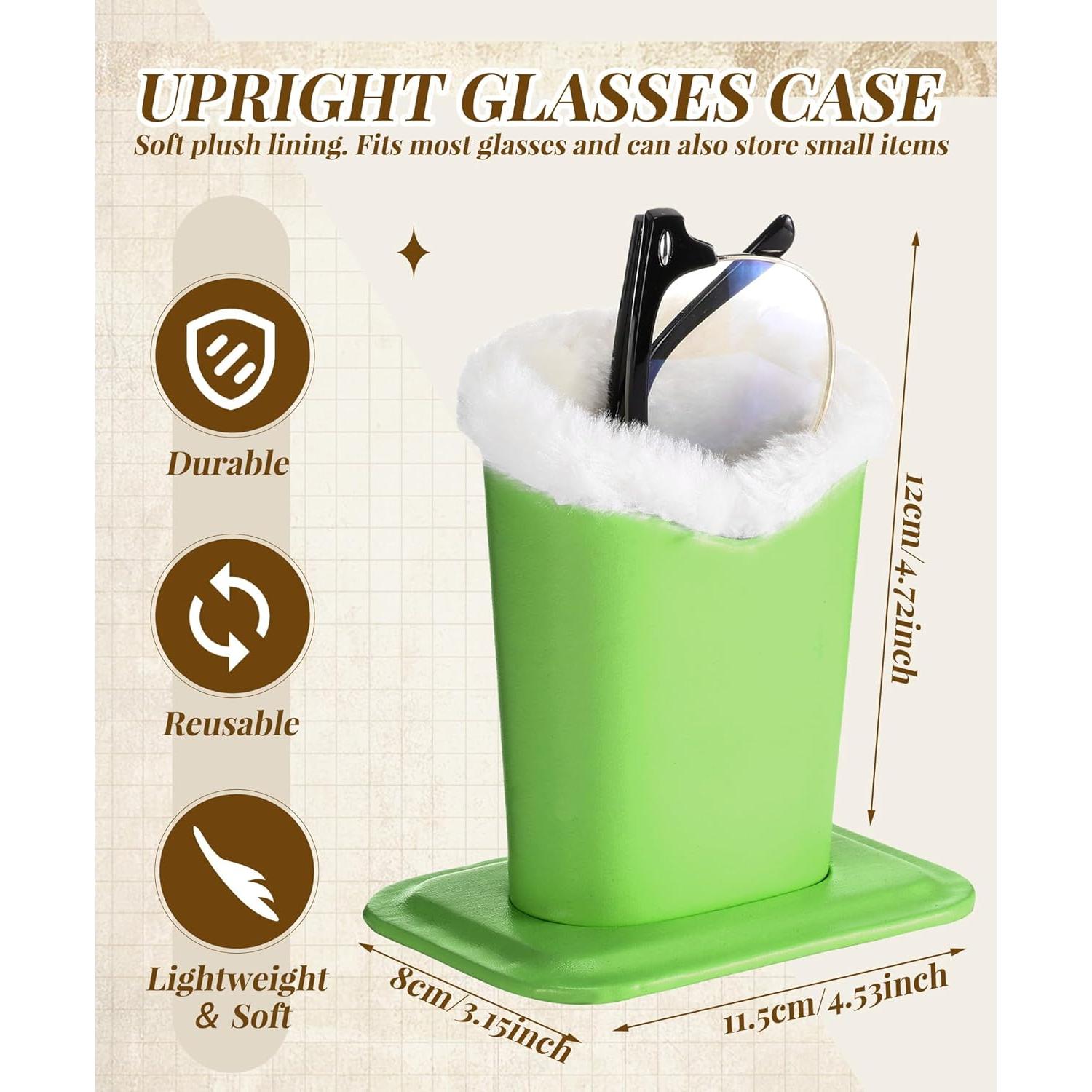 Soporte de Gafas Weewooday 6 Piezas Cuero y Felpa 11.5x8x12cm