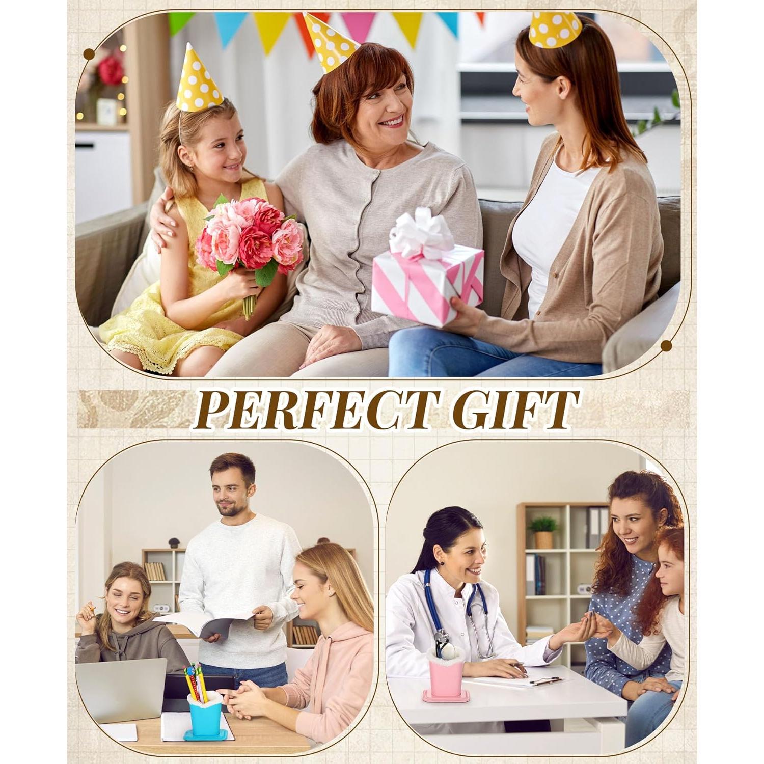 Soporte de Gafas Weewooday 6 Piezas Cuero y Felpa 11.5x8x12cm