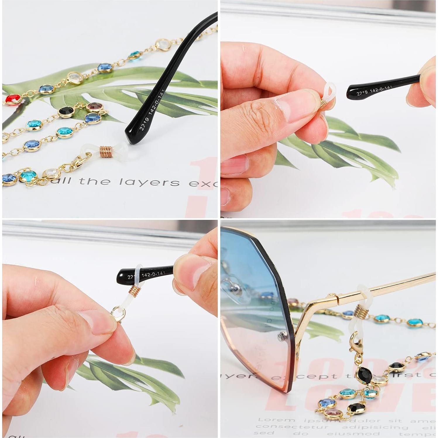 Paquete de 5 cadenas de gafas para mujeres - Coloridas y elegantes