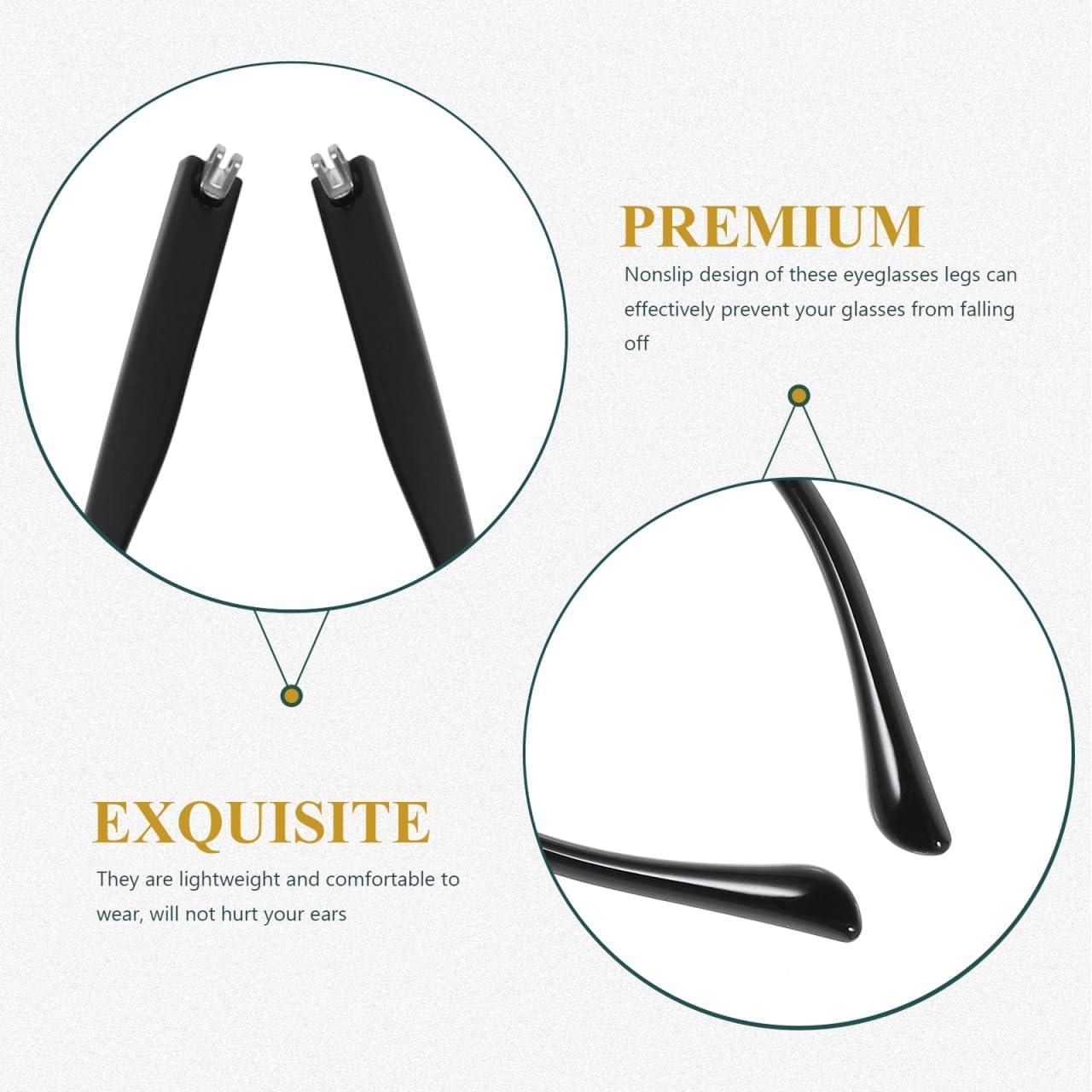 Par de Brazos de Gafas Reemplazo Metal Negro Mobestech