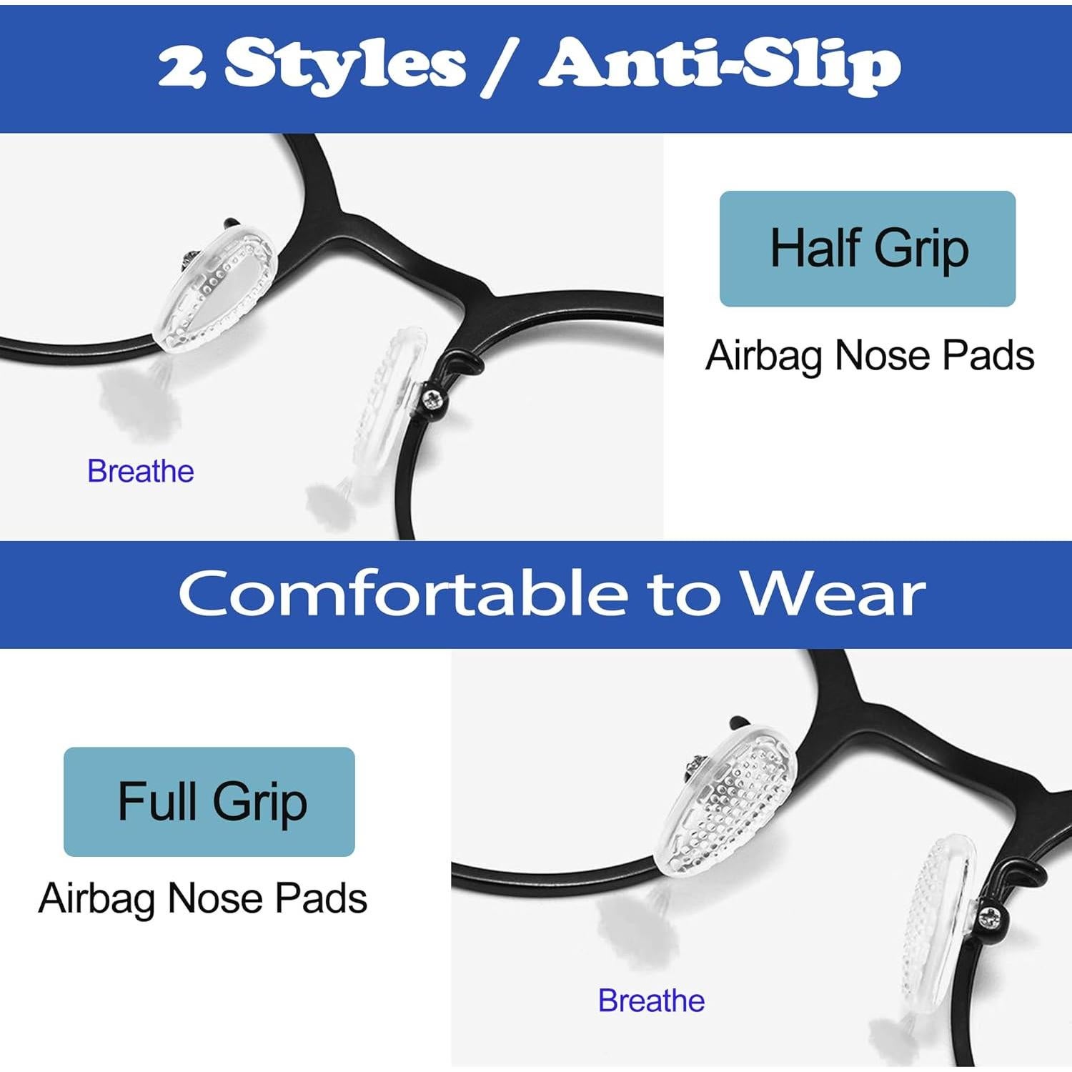 Almohadillas para Gafas Omnful 10 Pares Silicona Antideslizante