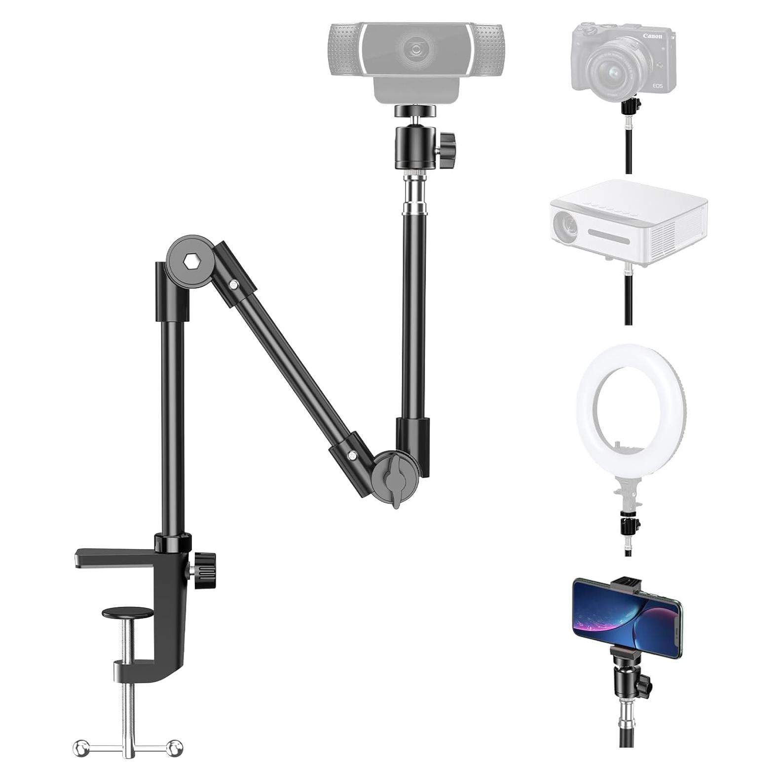 Soporte de Cámara KDD para Webcam y Teléfono, Brazo Flexible 55.88 cm