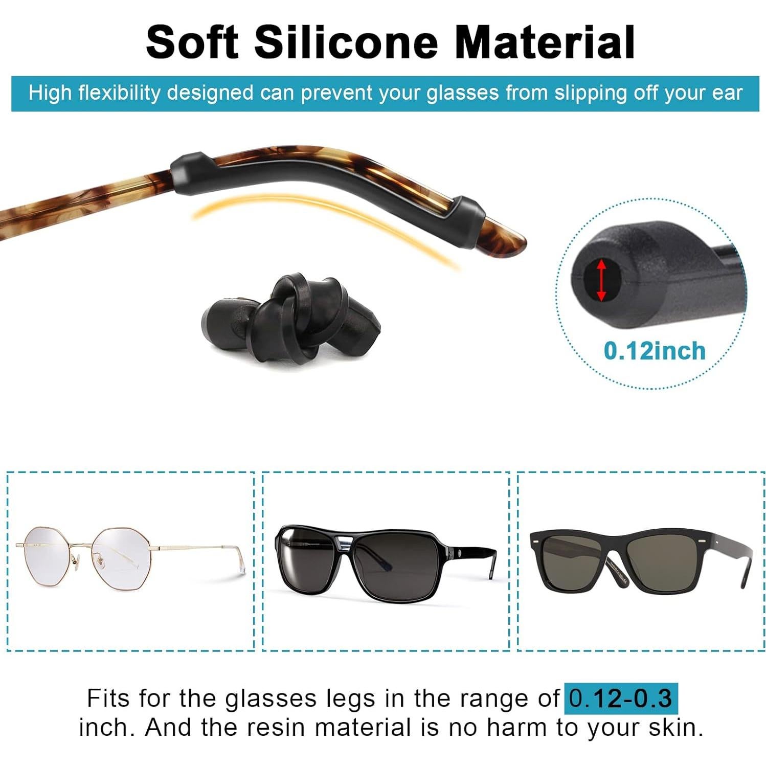 10 Pares Sujetadores Gafas ANYGIFT Silicona Antideslizante