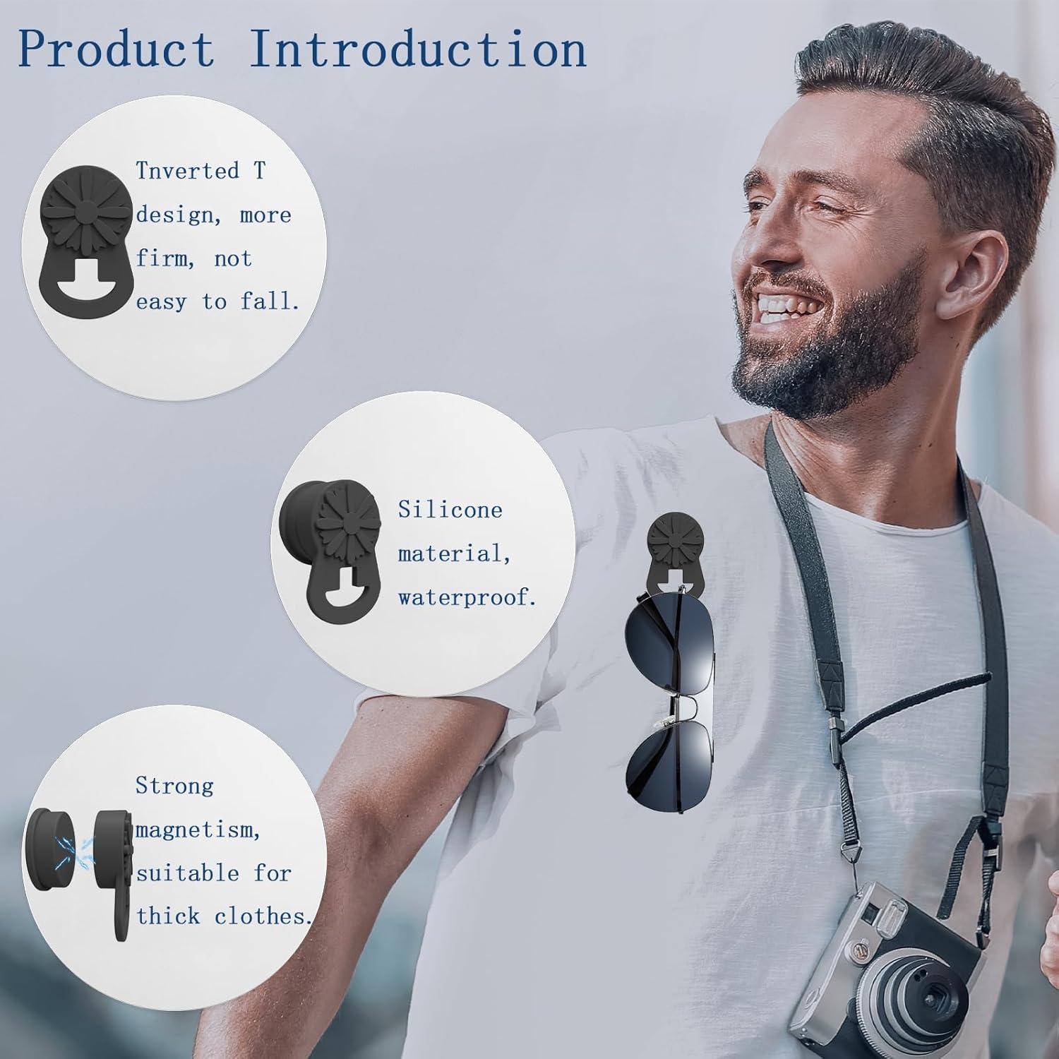 Paquete de 3 Sujetadores Magnéticos para Gafas - Negro