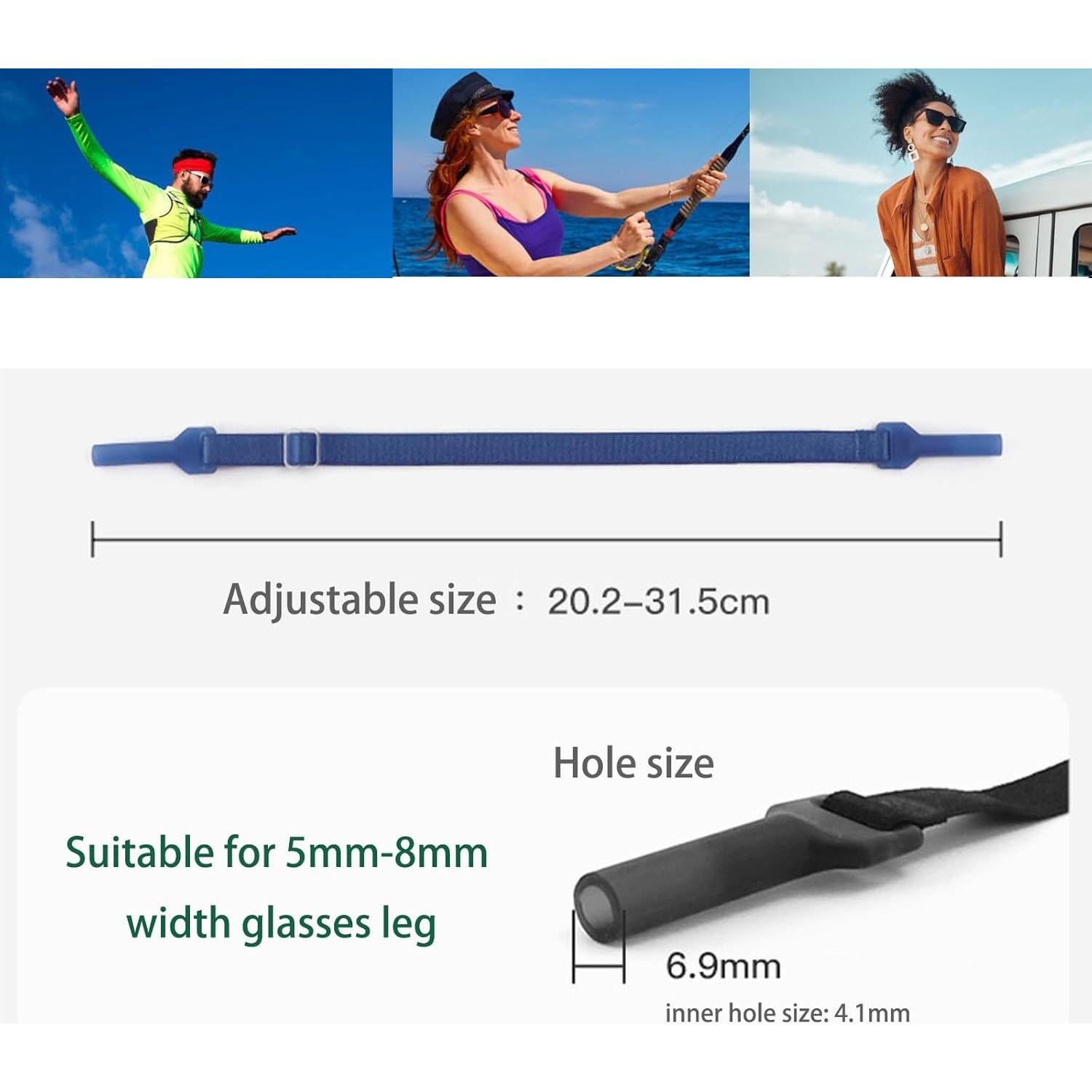 Correas Ajustables para Gafas OPUGIT, 4 Pcs, Sin Cola