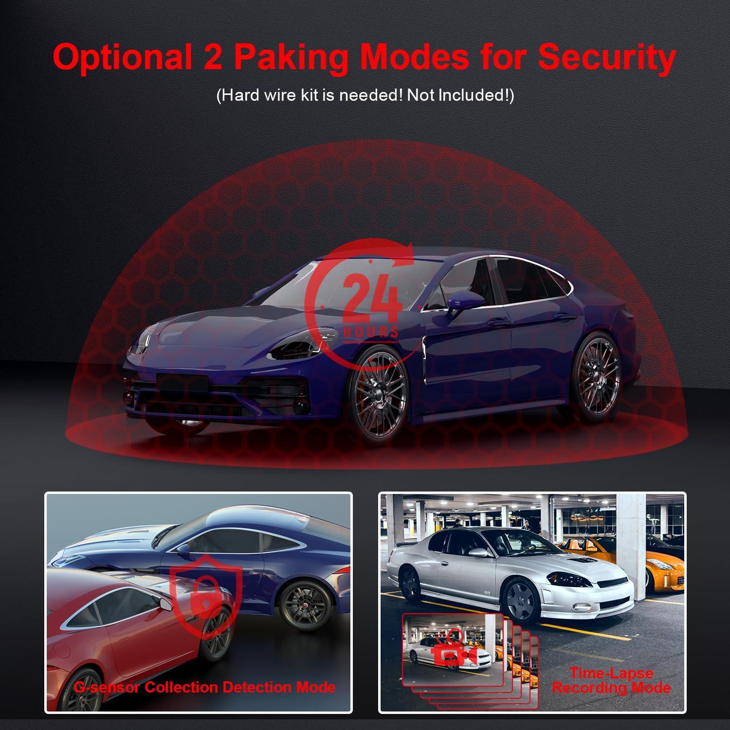 Dash Cam Front 4K WiFi Dashcam with 64GB SD Card 2160P Dash Camera for Cars,Smart App Control,WDR,Super Night Vision,Parking Mode,G-Sensor,Loop Recording,Support 256GB Max