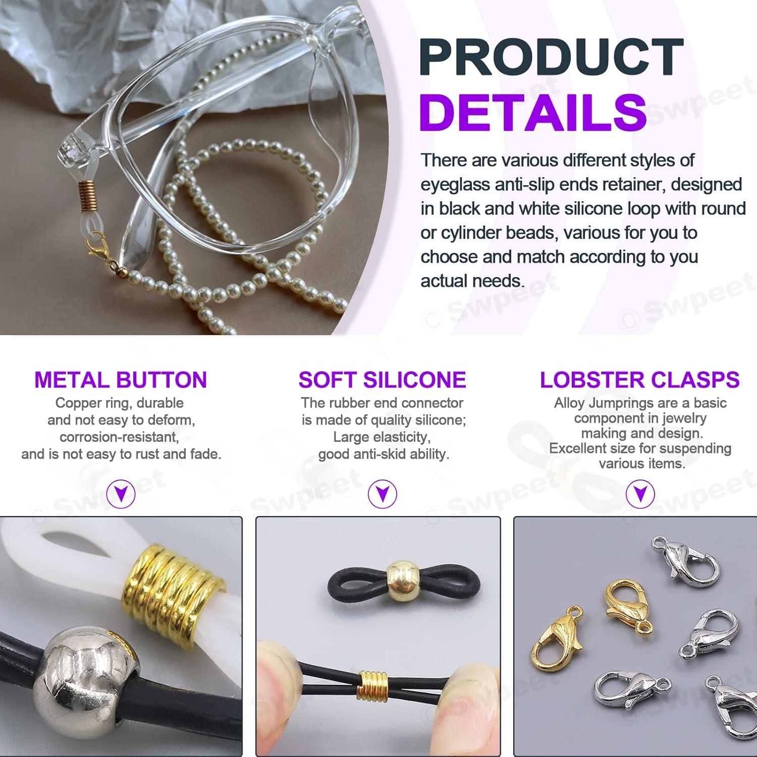 Kit 330Pcs Extremos de Cadena de Gafas Swpeet Ajustables