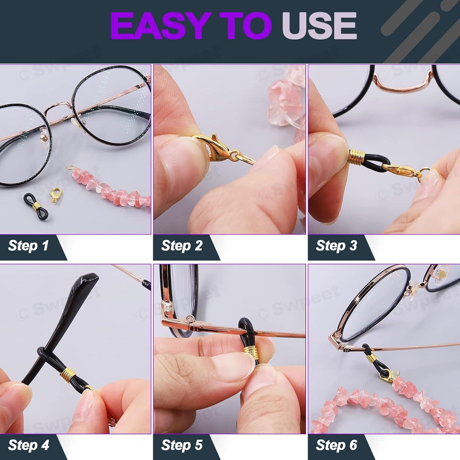 Kit 330Pcs Extremos de Cadena de Gafas Swpeet Ajustables