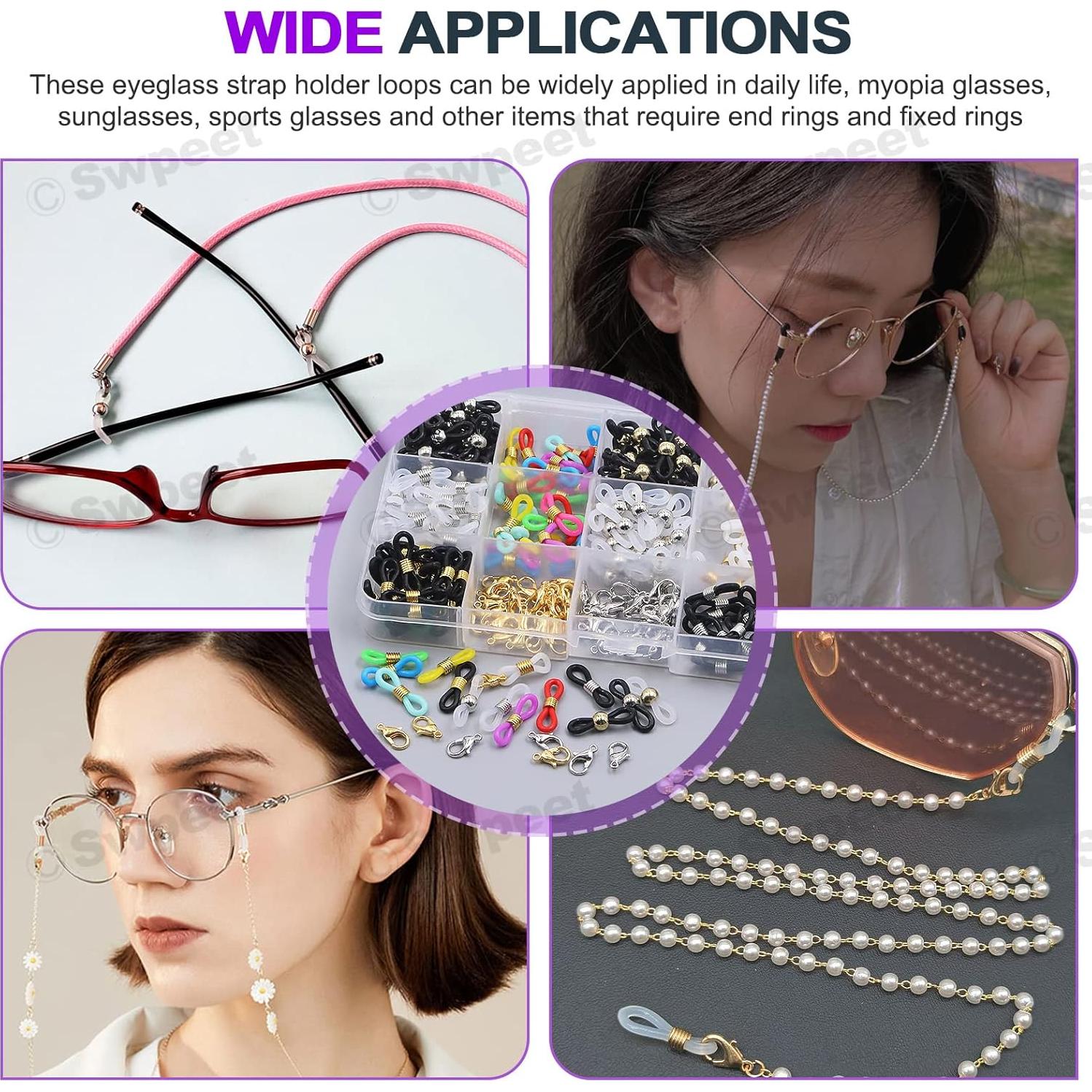Kit 330Pcs Extremos de Cadena de Gafas Swpeet Ajustables