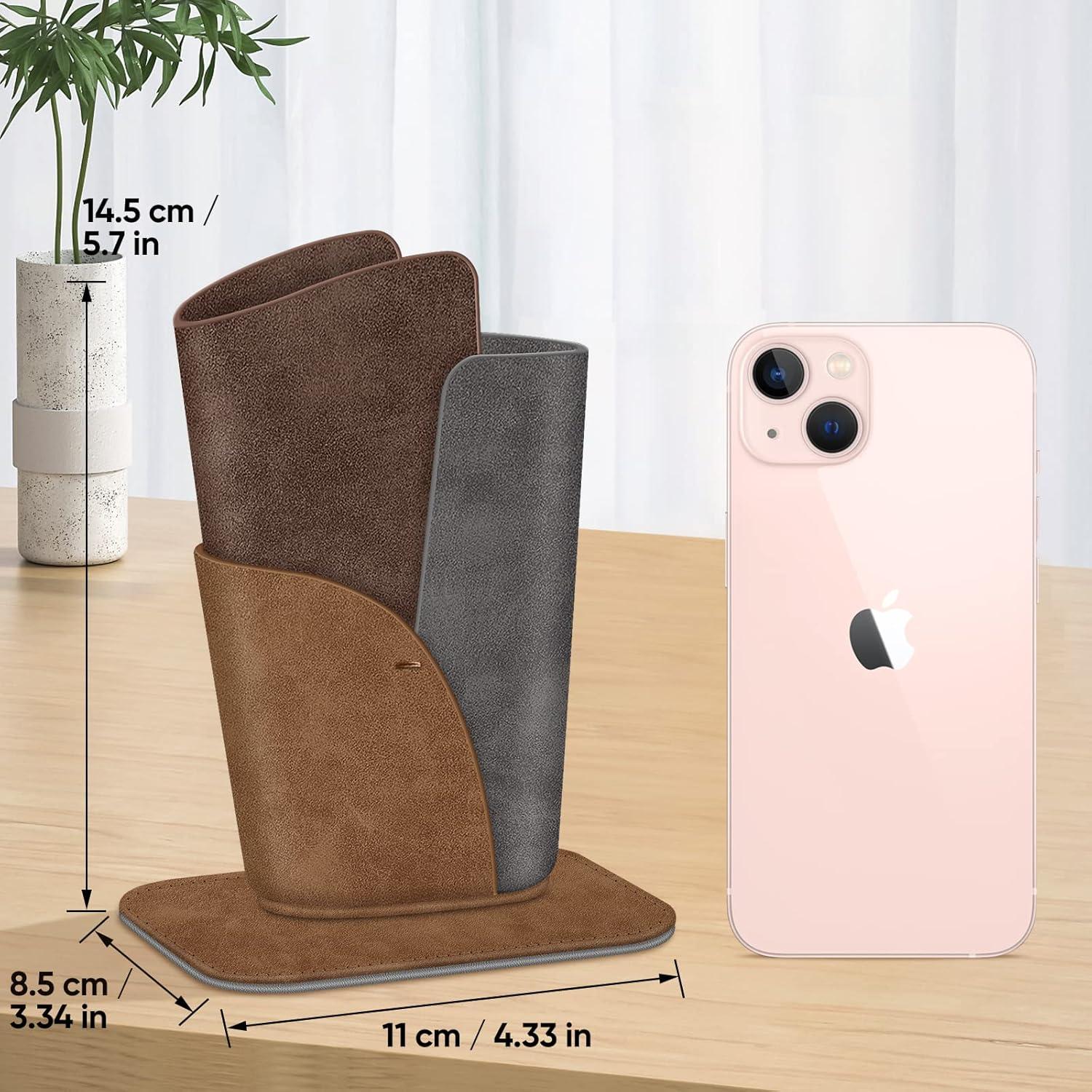 Soporte para Gafas Fintie - Estuche de Cuero Vegano Marrón