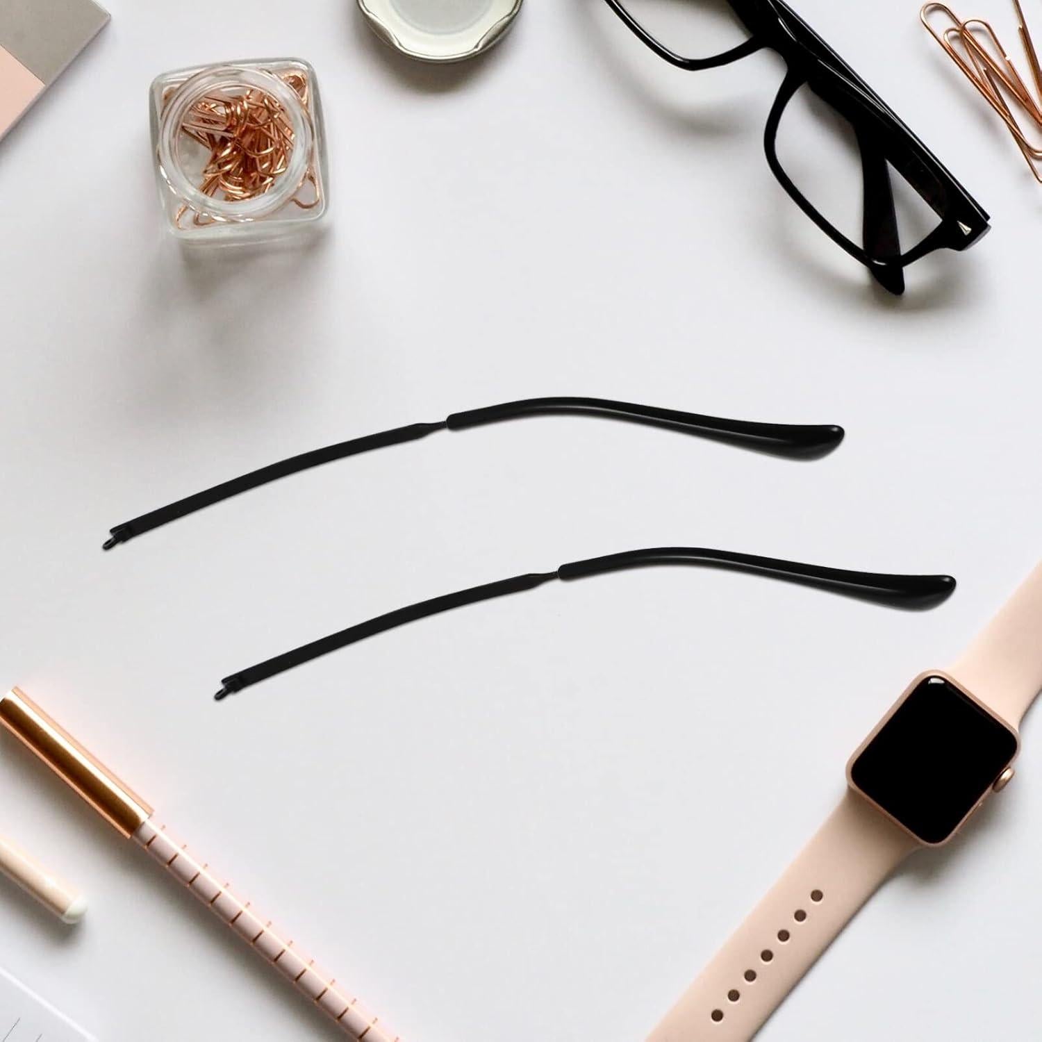 FAVOMOTO Kit de Reemplazo de Patas de Gafas Metálicas Negro