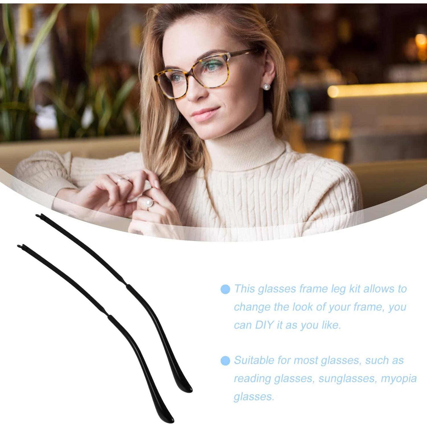 FAVOMOTO Kit de Reemplazo de Patas de Gafas Metálicas Negro