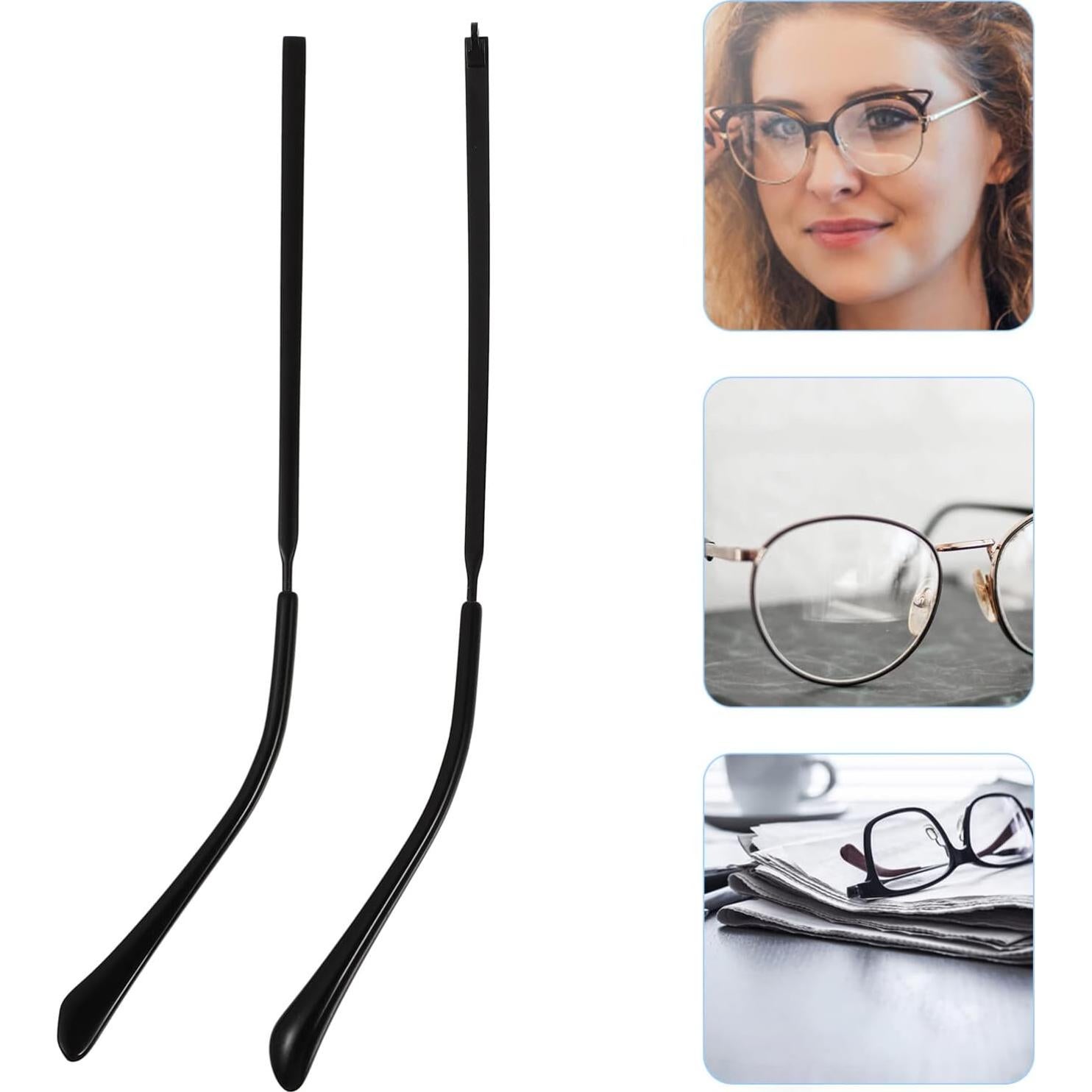 FAVOMOTO Kit de Reemplazo de Patas de Gafas Metálicas Negro