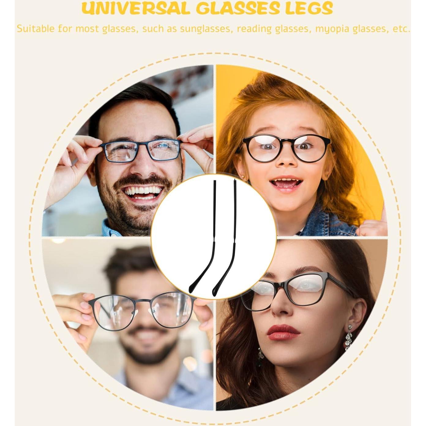 FAVOMOTO Kit de Reemplazo de Patas de Gafas Metálicas Negro