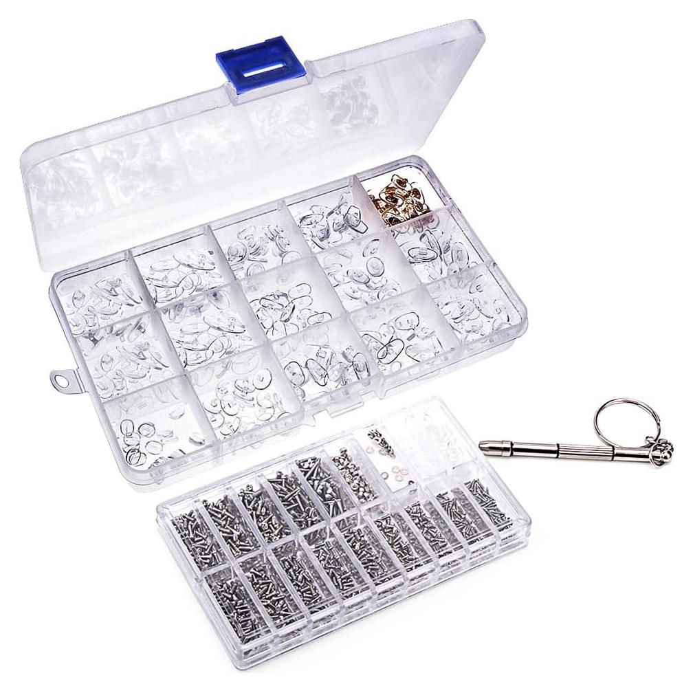 Kit de Reparación de Gafas Ofone con 1000 Piezas y Destornillador