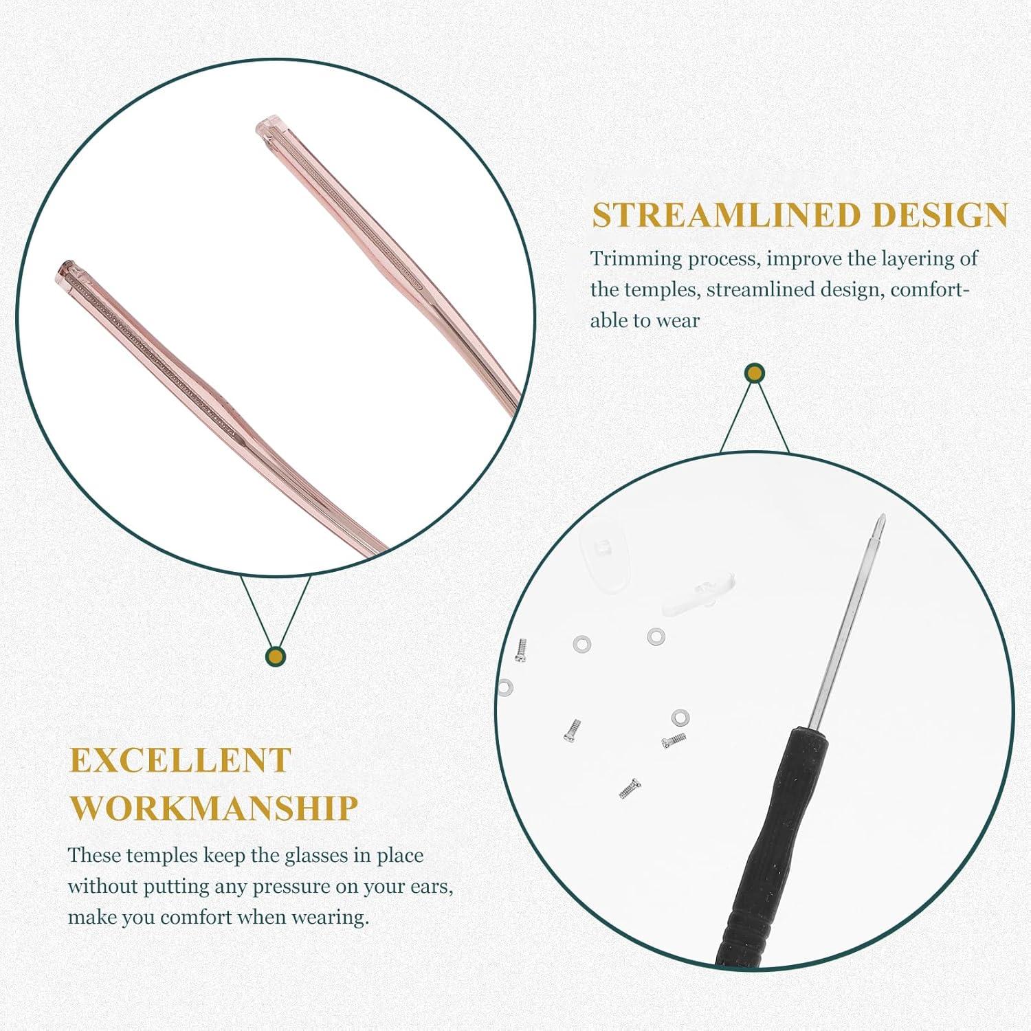 Brazos de Gafas Gatuida Repuesto Metal Negro Kit Reparación