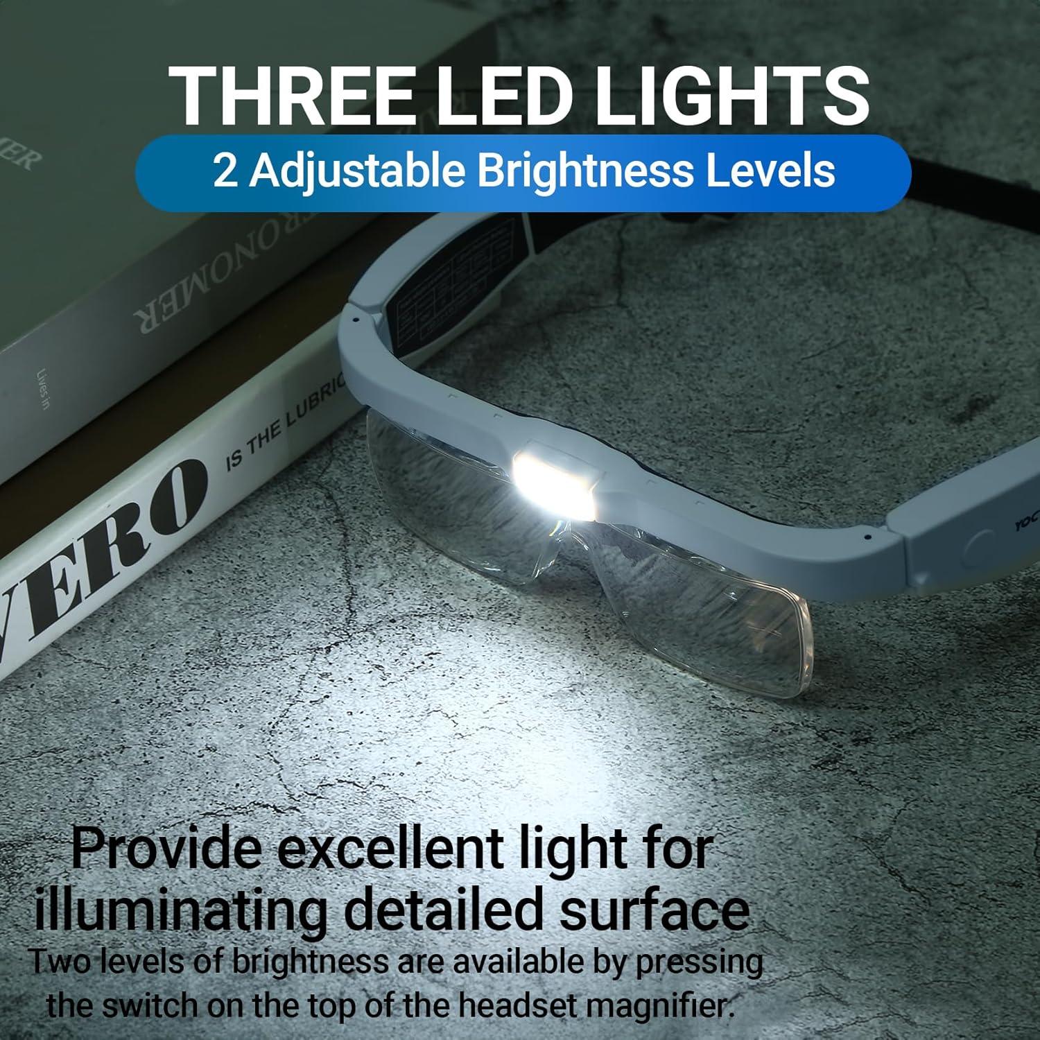 Lentes de Aumento YOCTOSUN con 3 Luces LED y Estuche