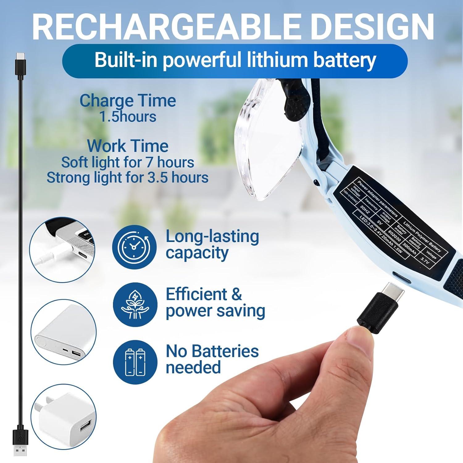 Lentes de Aumento YOCTOSUN con 3 Luces LED y Estuche