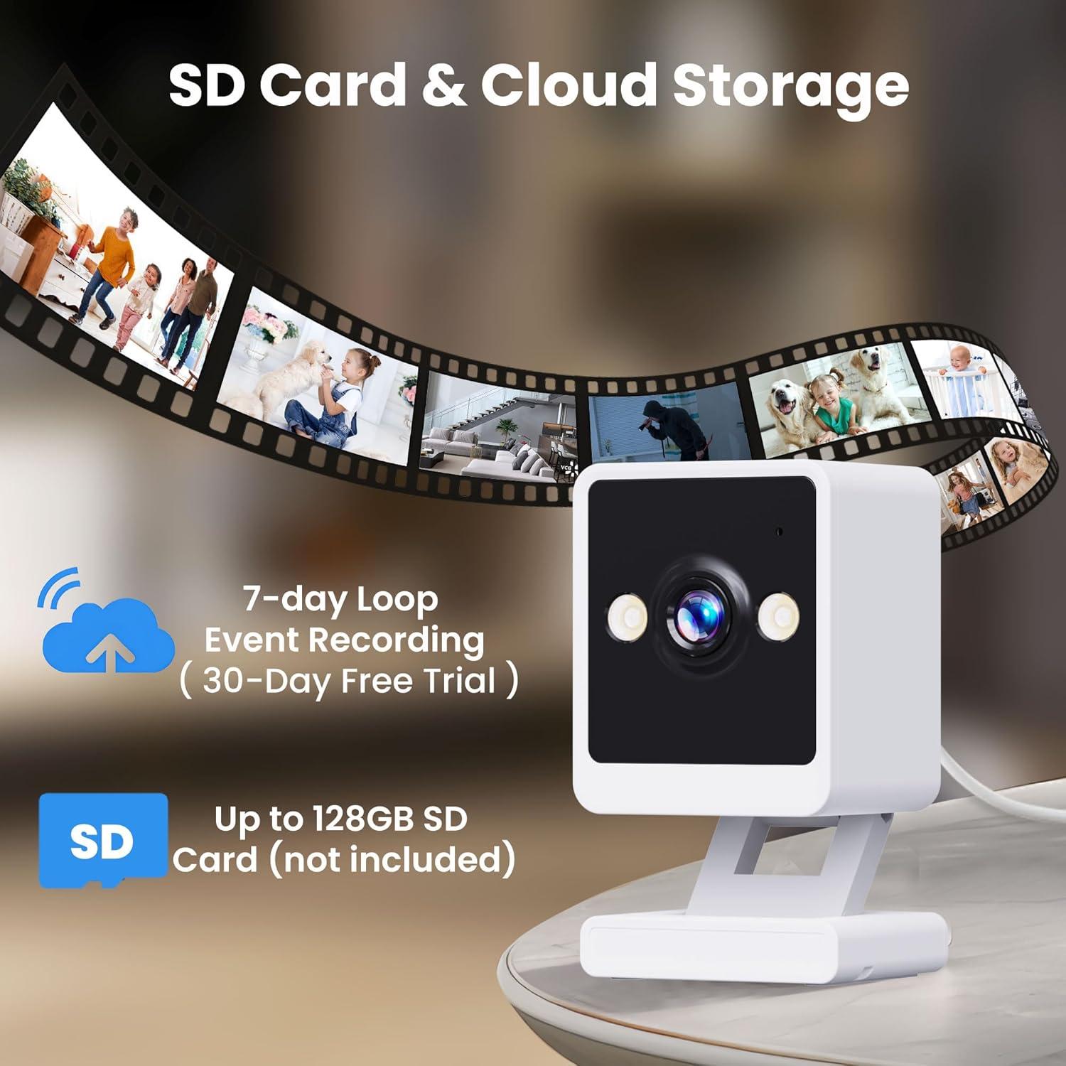 Cámara Interior 2K Vebiliki con Visión Nocturna y Audio Bidireccional