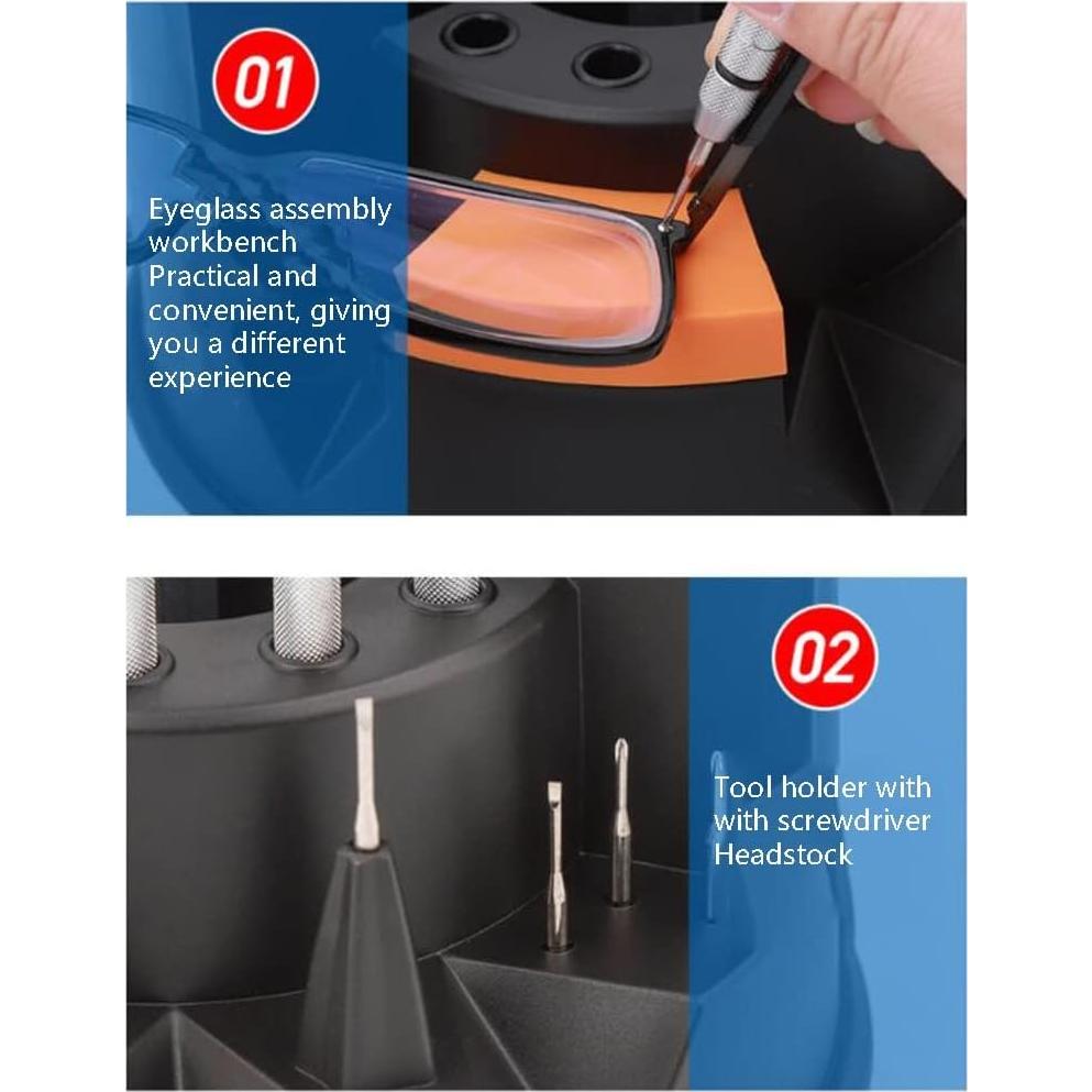 Kit de Mantenimiento de Gafas 8 Pinzas y 6 Destornilladores