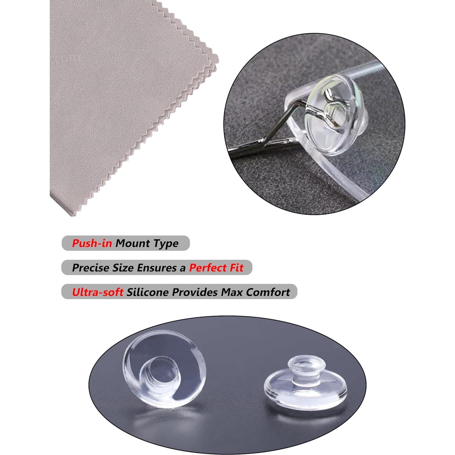 5 Pares Almohadillas de Nariz Tolaxy 9mm Silicona Transparente