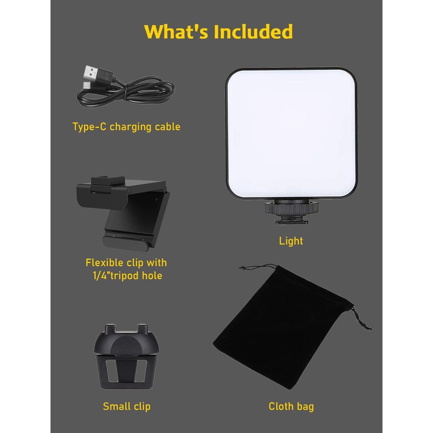 NexiGo Glow Light for Streamers, Enhanced Video Conference Lighting Kit with Webcam Style Clip, Built-in Battery, Dimmable & Rechargeable, for Streaming, Photography, Vlogging