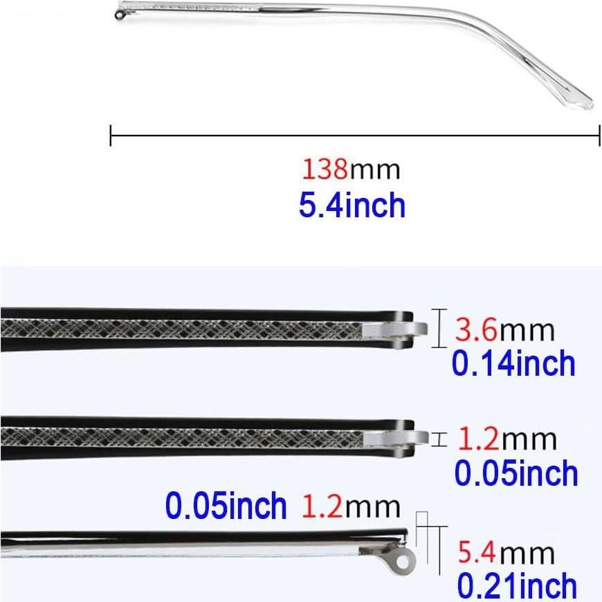 Patas de Reemplazo para Gafas Clony Transparentes 138mm