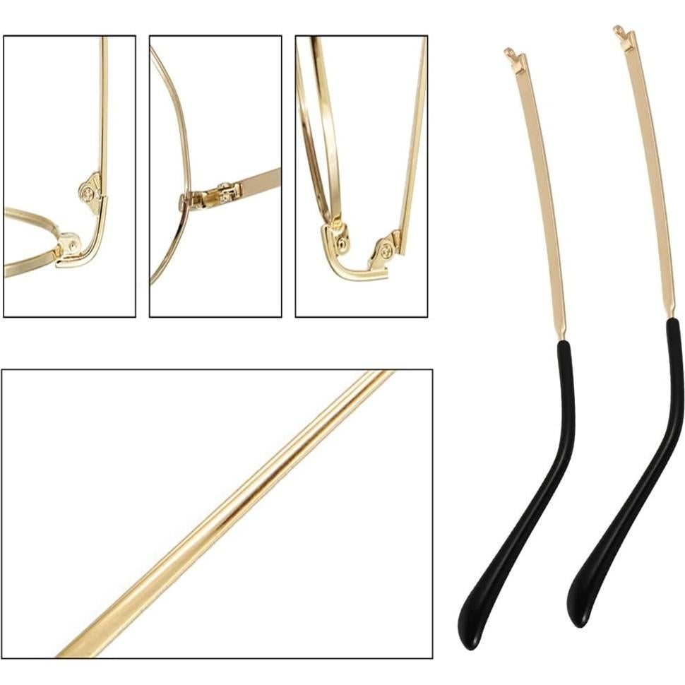 Patas de Gafas Jammy Reemplazo Metal Dorado Universal