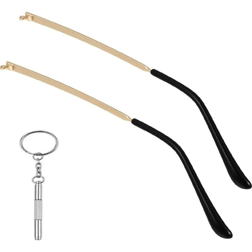 Patas de Gafas Jammy Reemplazo Metal Dorado Universal