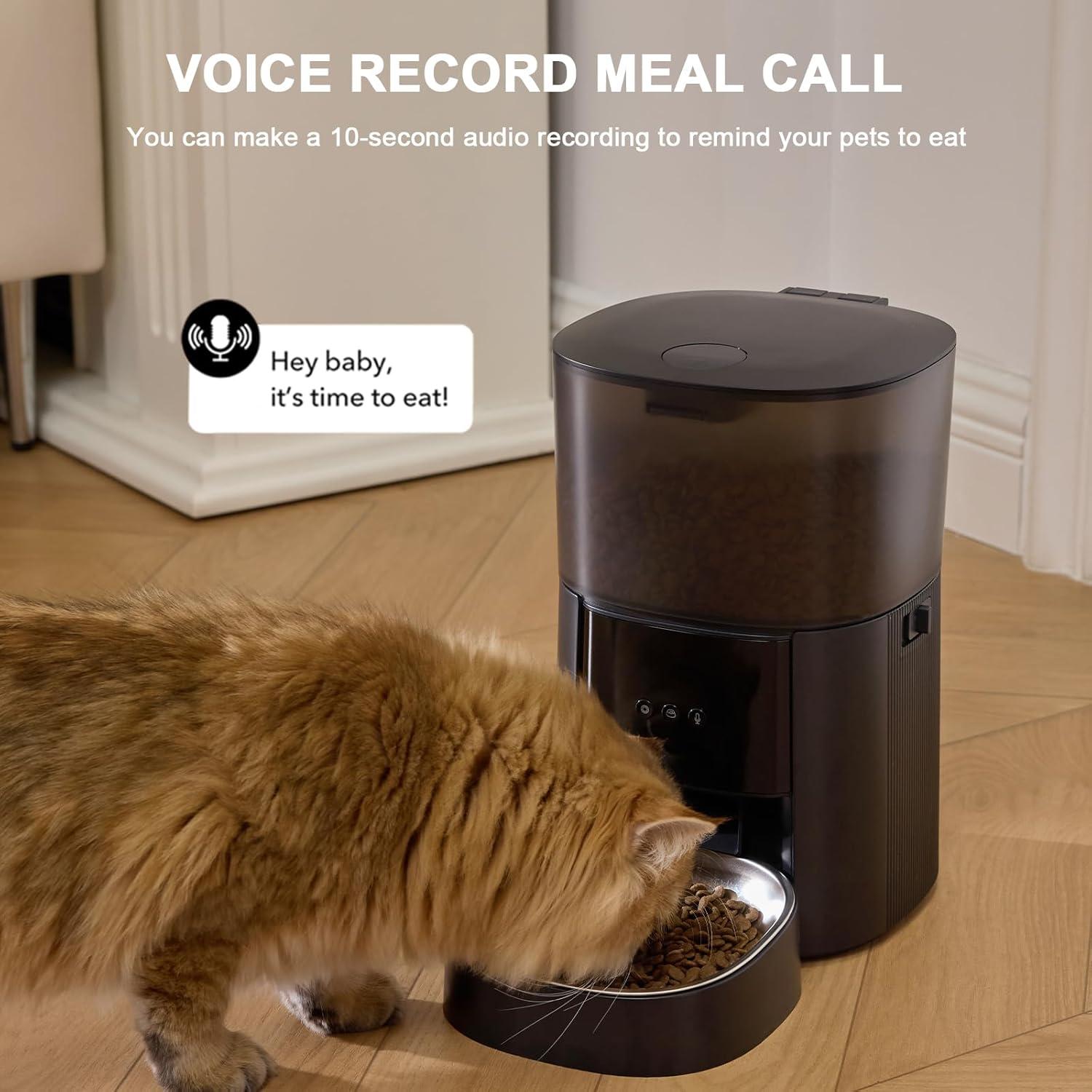 Comedero Automático Erjunkeji 4L WiFi con App y Grabadora