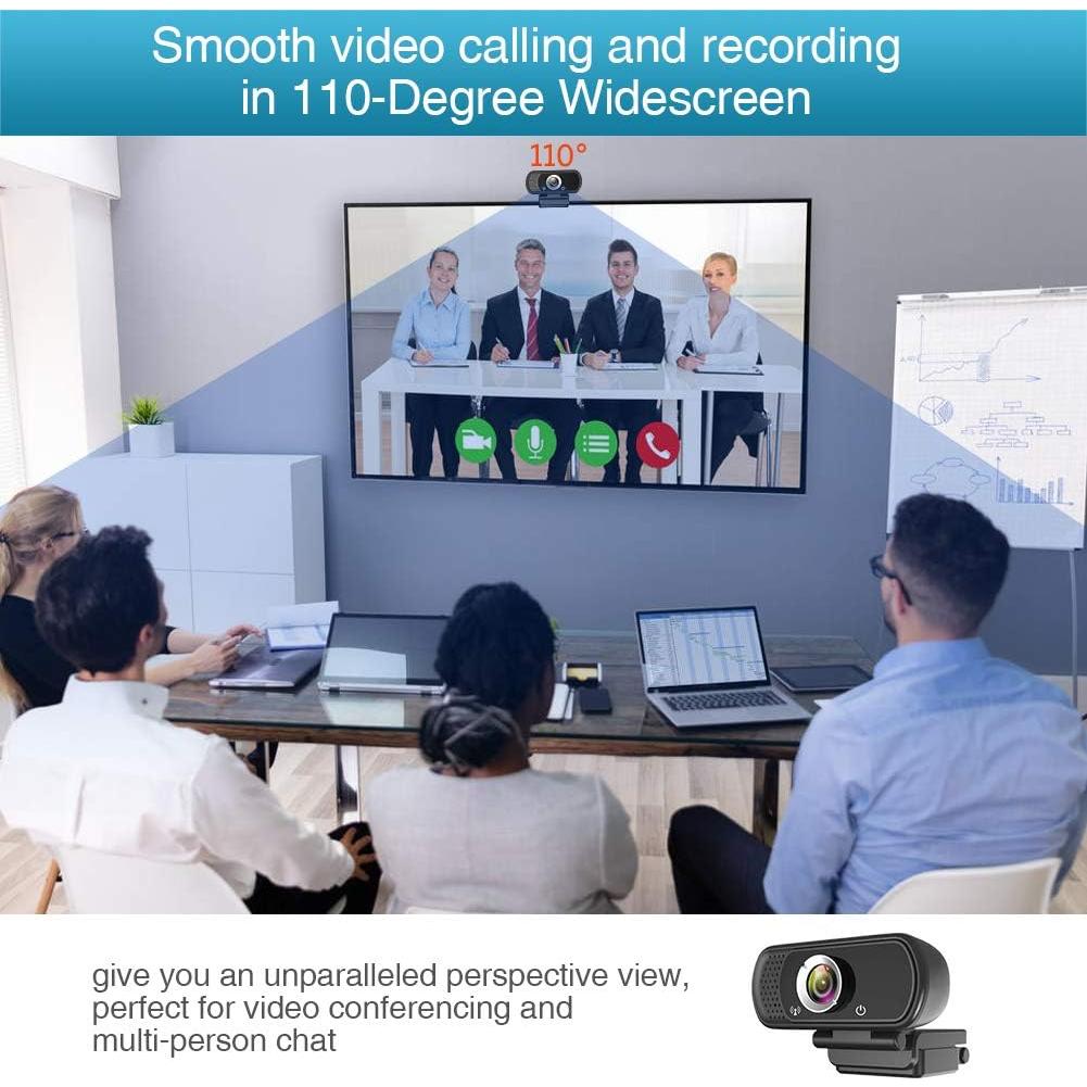 Webcam HZQDLN HD 1080P con Micrófono y Trípode - 110°