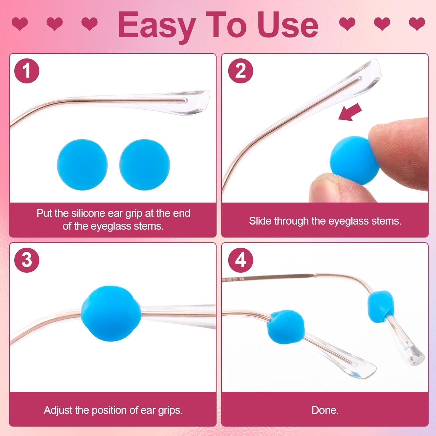 Grapas para Gafas de Silicona Suave 12 Pares Coloridos