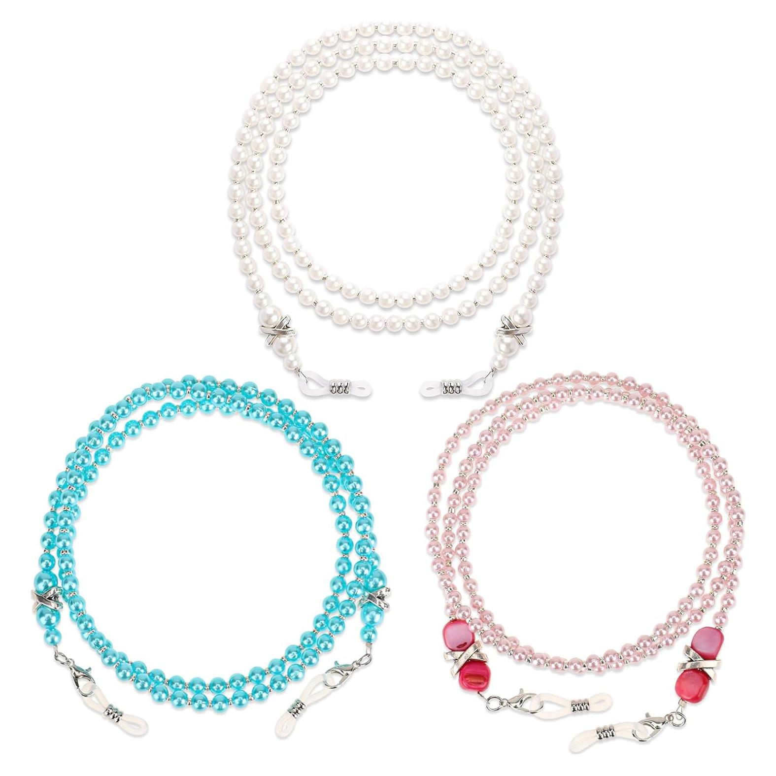 Cadena de Gafas de Perlas ABS - 75 cm - 3 Piezas