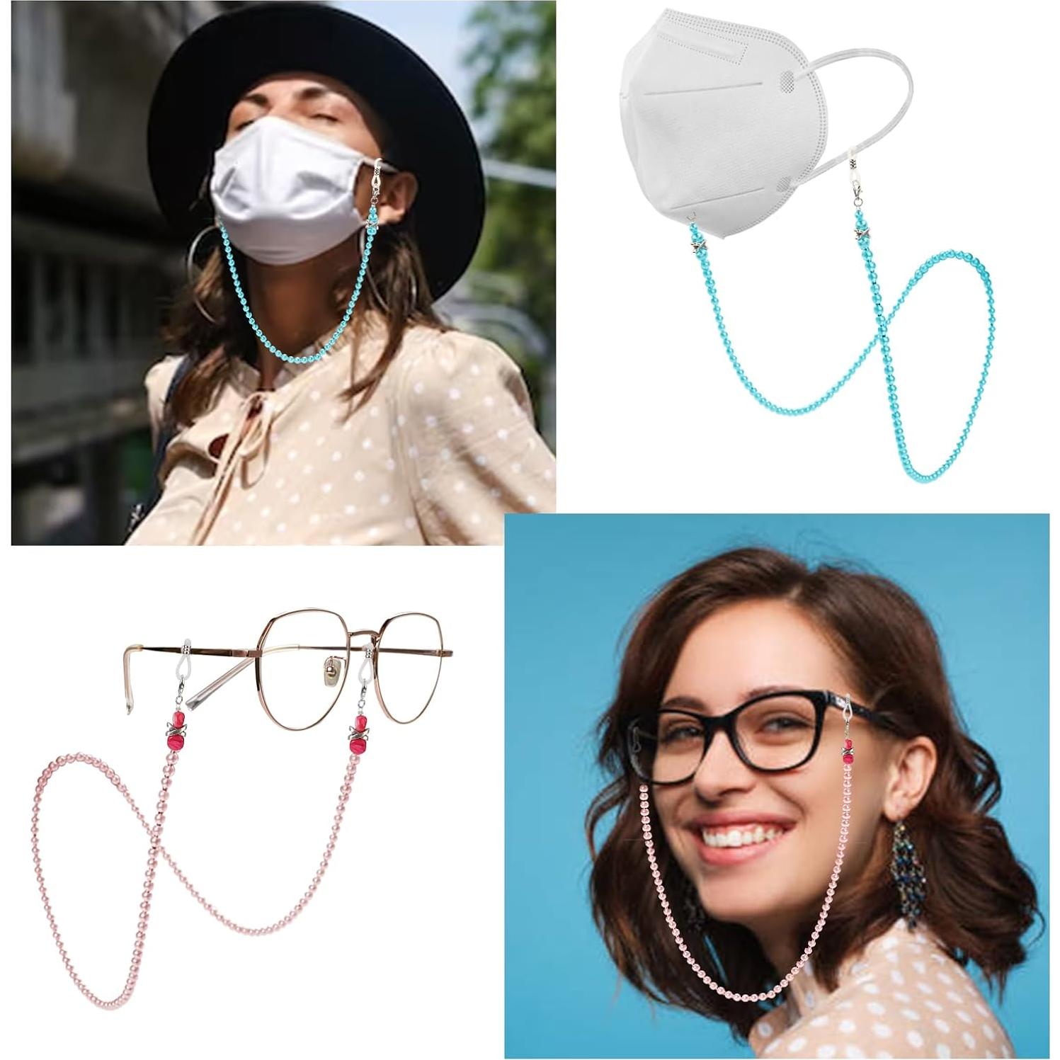 Cadena de Gafas de Perlas ABS - 75 cm - 3 Piezas