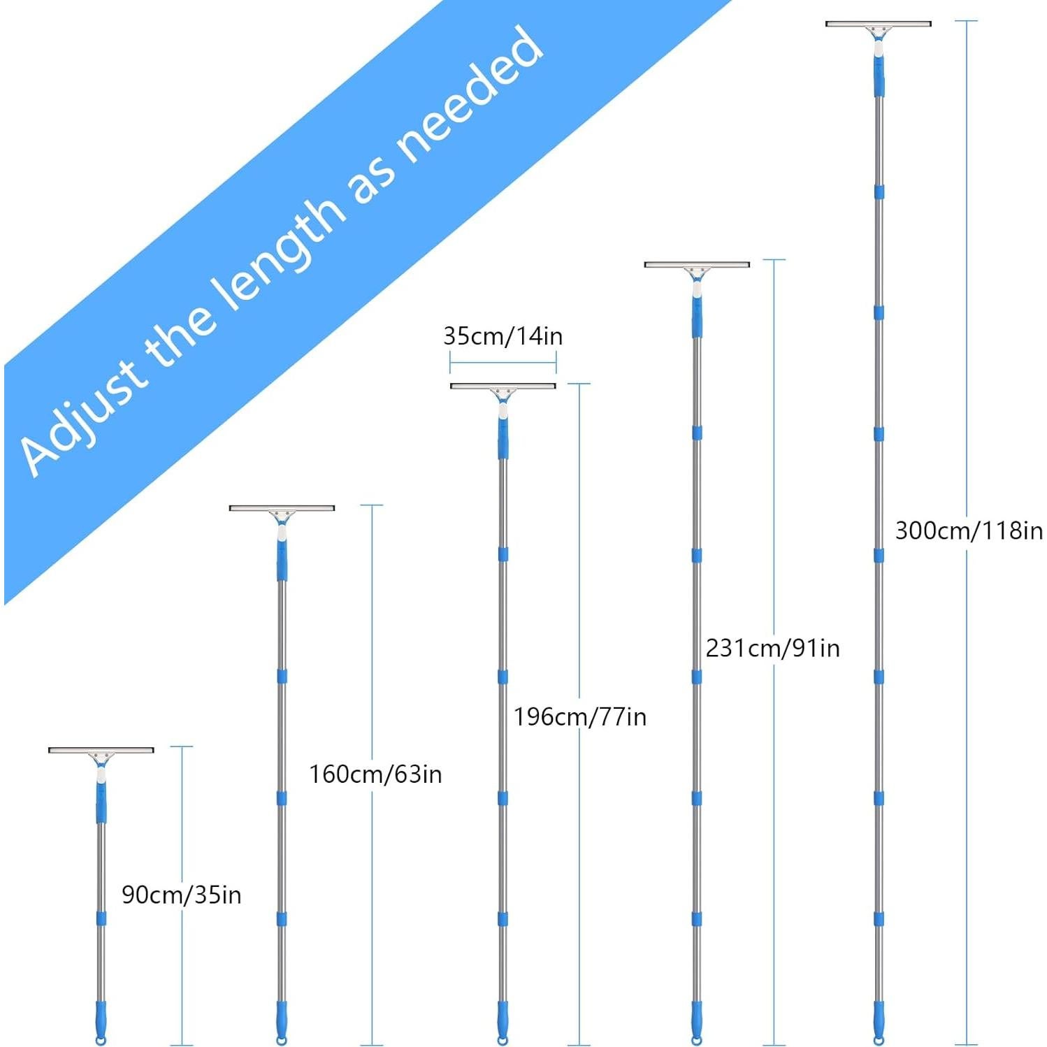 Kit de limpieza de ventanas Mitclear 10 pies con escobilla 35 cm