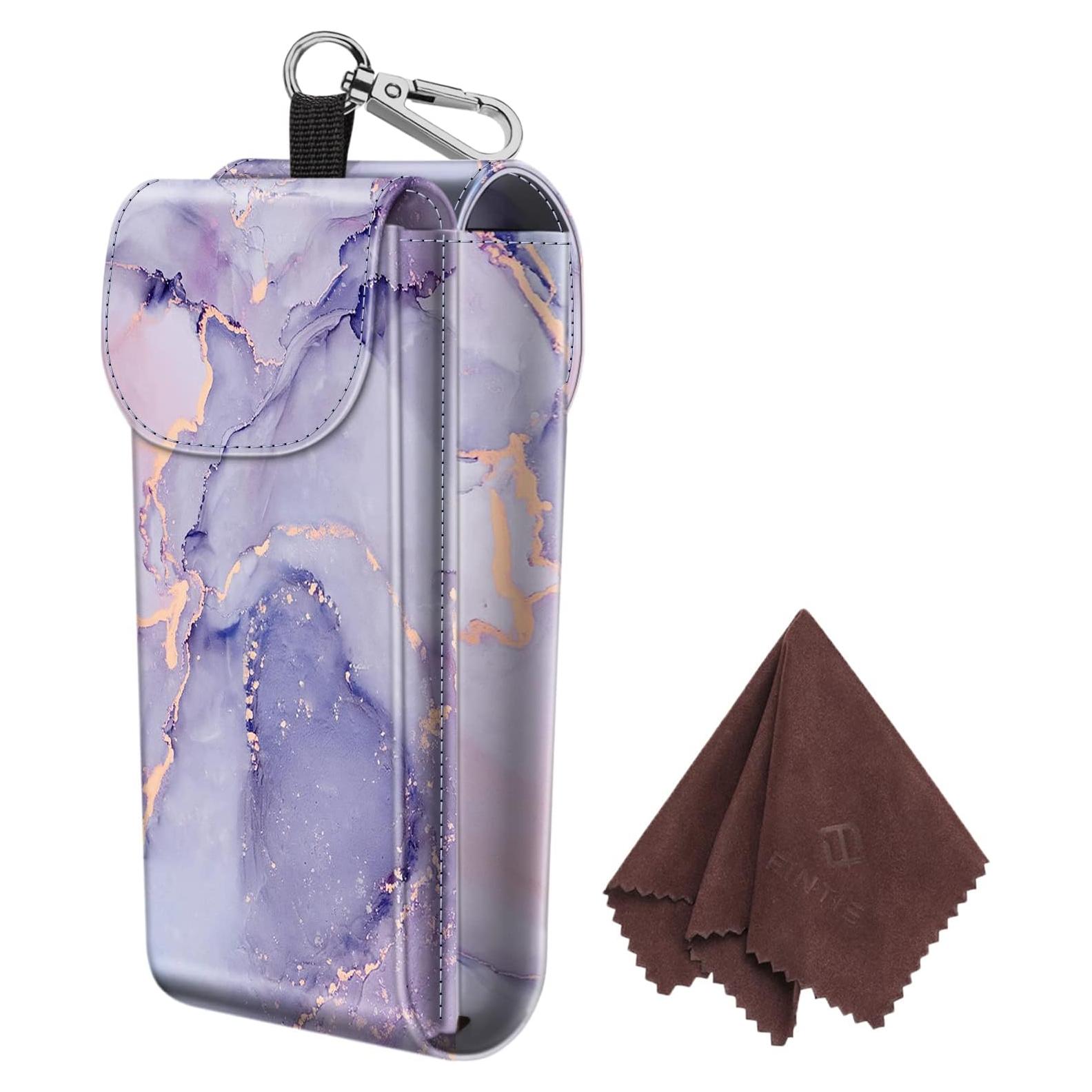 Estuche Doble para Gafas Fintie de Cuero Vegano con Mosquetón