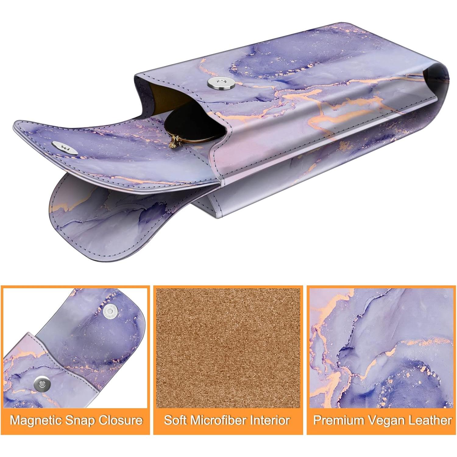 Estuche Doble para Gafas Fintie de Cuero Vegano con Mosquetón