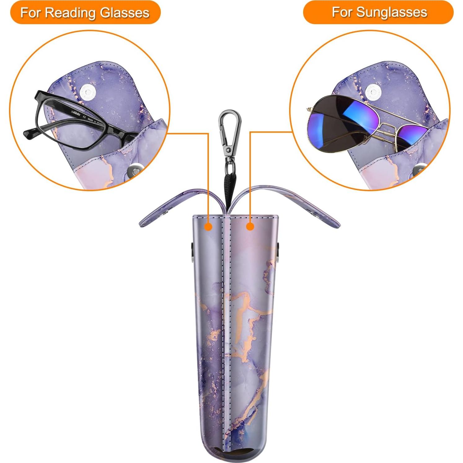 Estuche Doble para Gafas Fintie de Cuero Vegano con Mosquetón