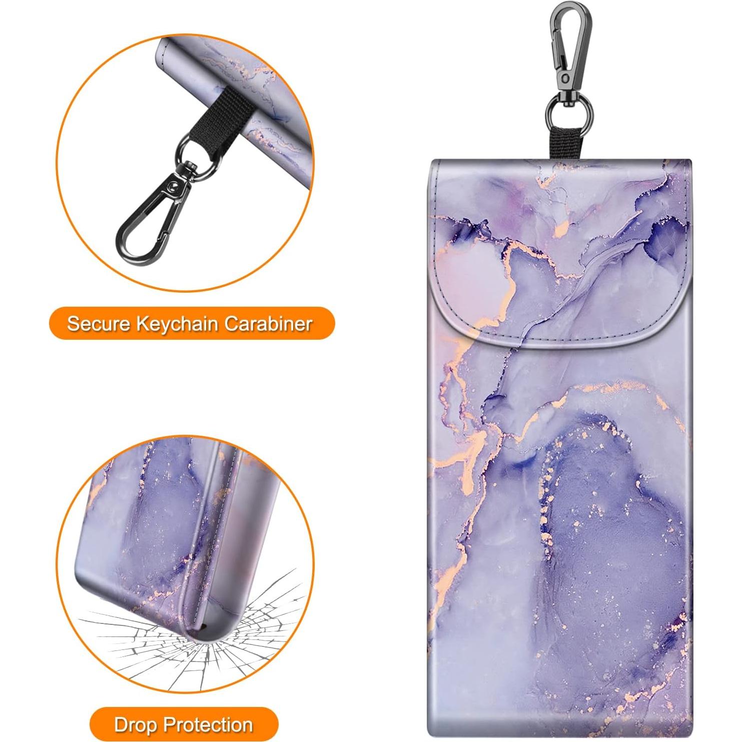 Estuche Doble para Gafas Fintie de Cuero Vegano con Mosquetón