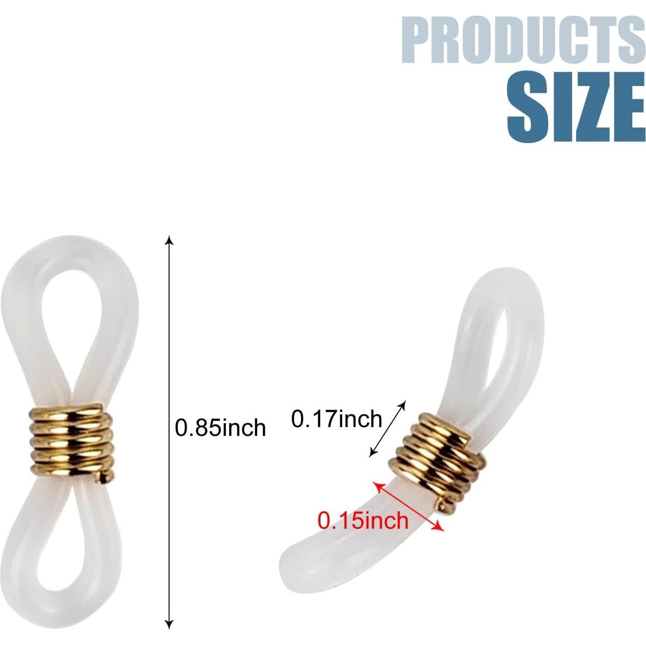 20 Conectores de Cadena para Gafas Silicona Kuyaehe Ajustables