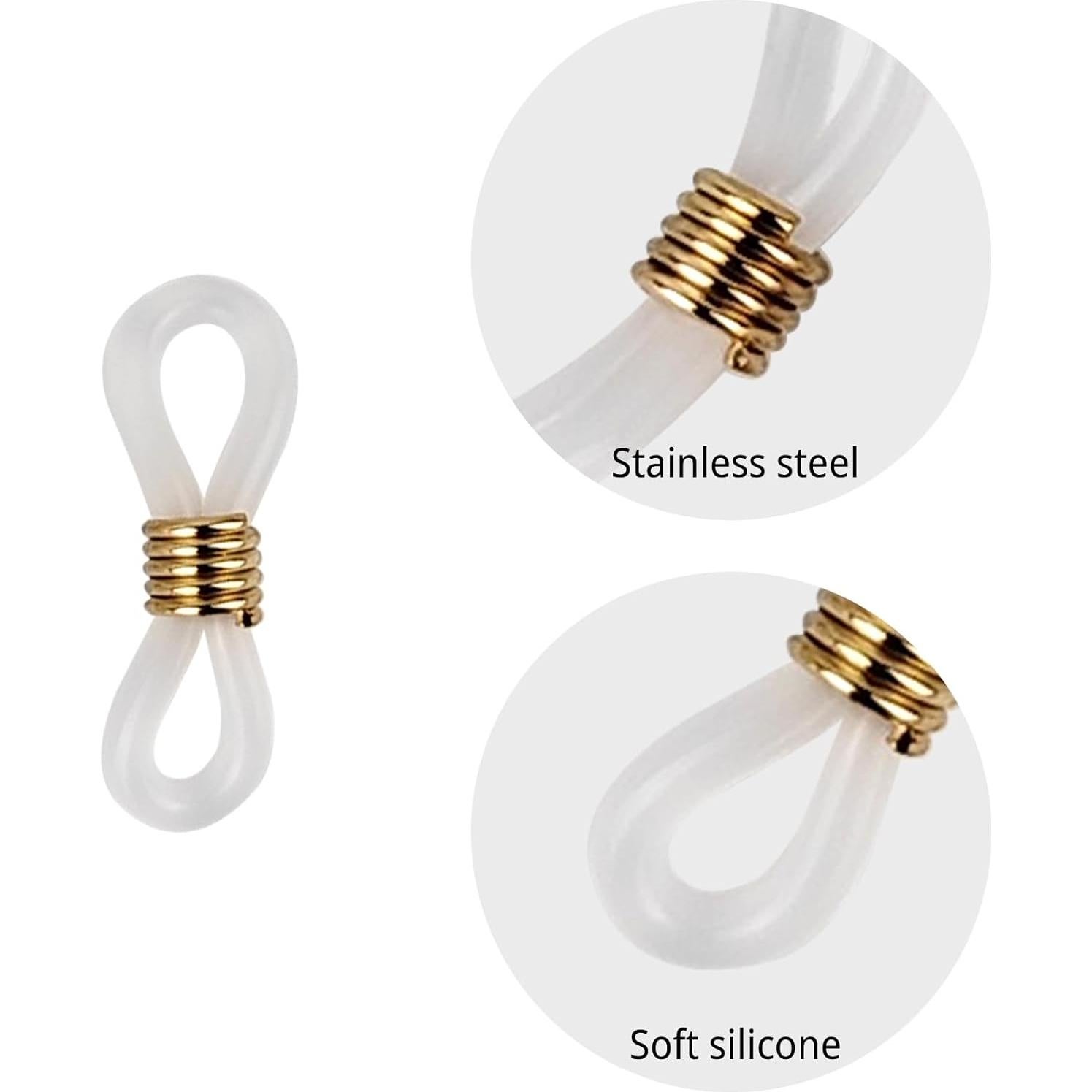 20 Conectores de Cadena para Gafas Silicona Kuyaehe Ajustables