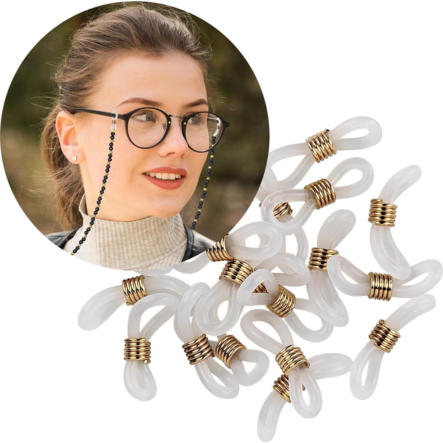 20 Conectores de Cadena para Gafas Silicona Kuyaehe Ajustables