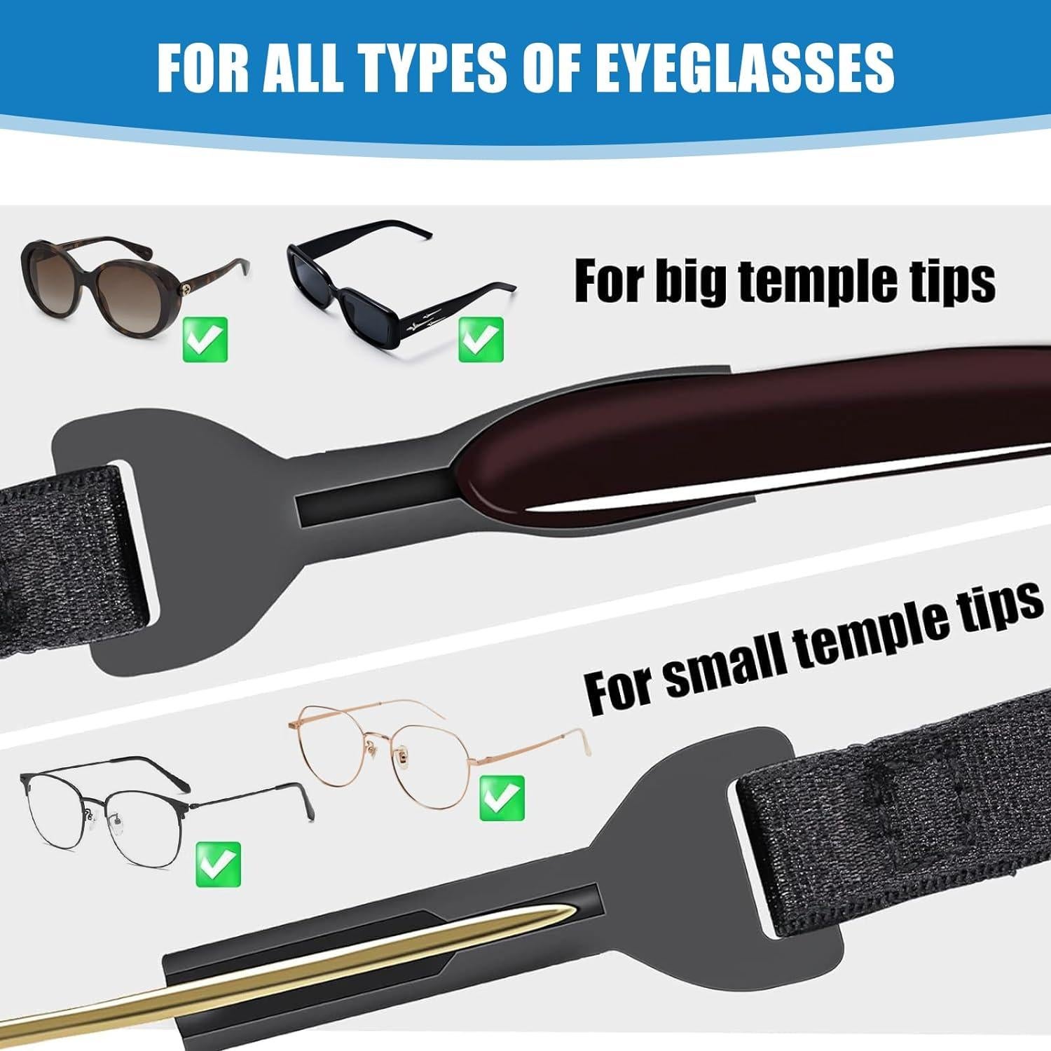 Correa Ajustable para Gafas KECHIO Azul 24-34 cm 4 Piezas