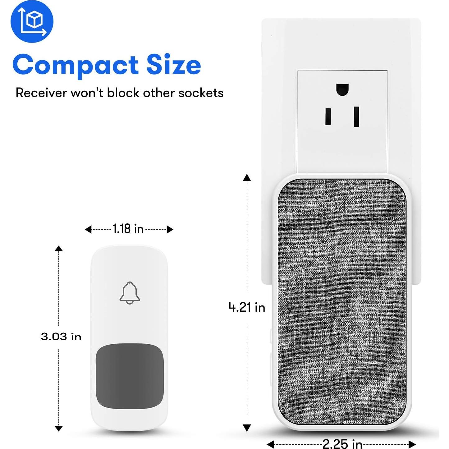 Timbre Inalámbrico Coolqiya Q2 con Alcance 396m y 58 Tonos