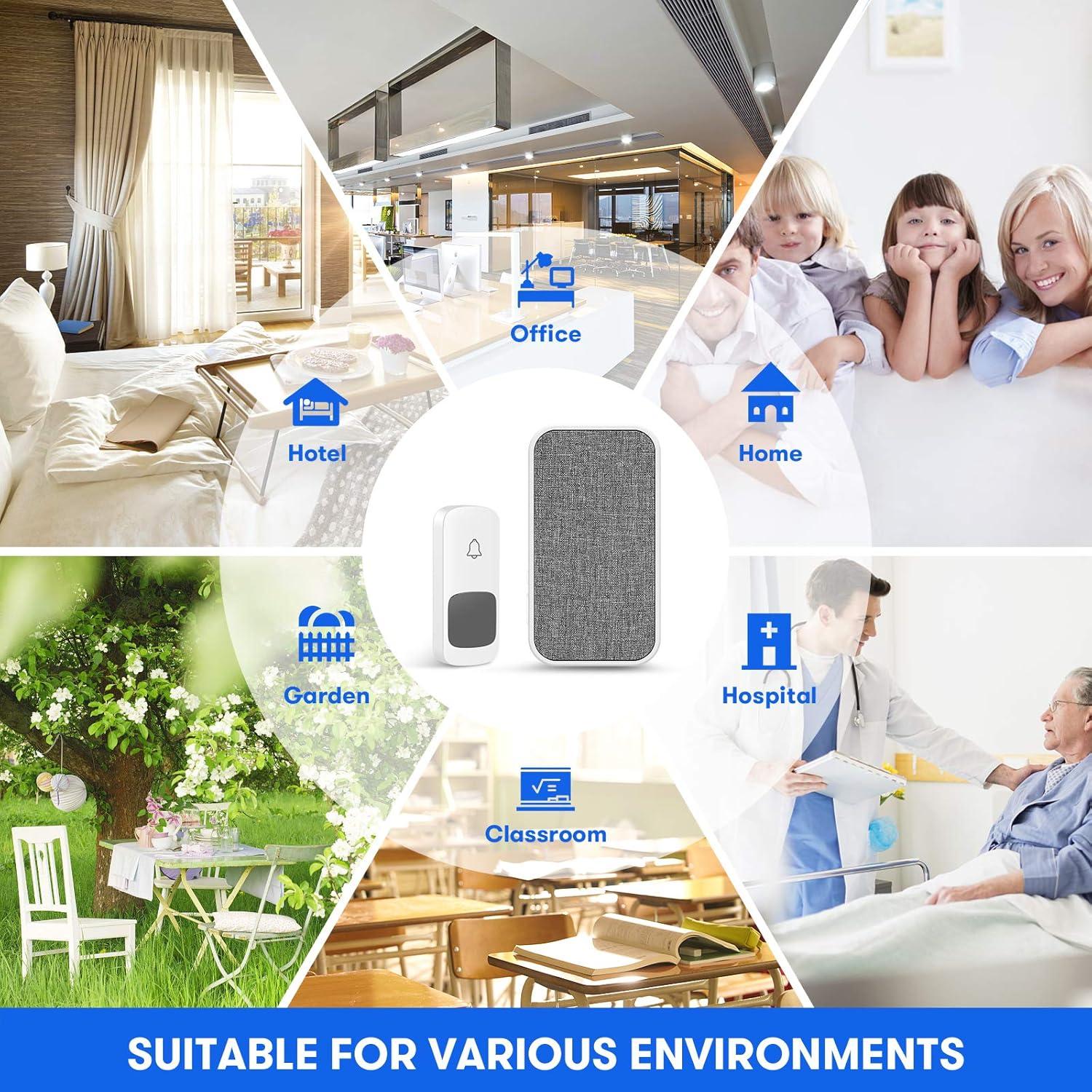 Timbre Inalámbrico Coolqiya Q2 con Alcance 396m y 58 Tonos