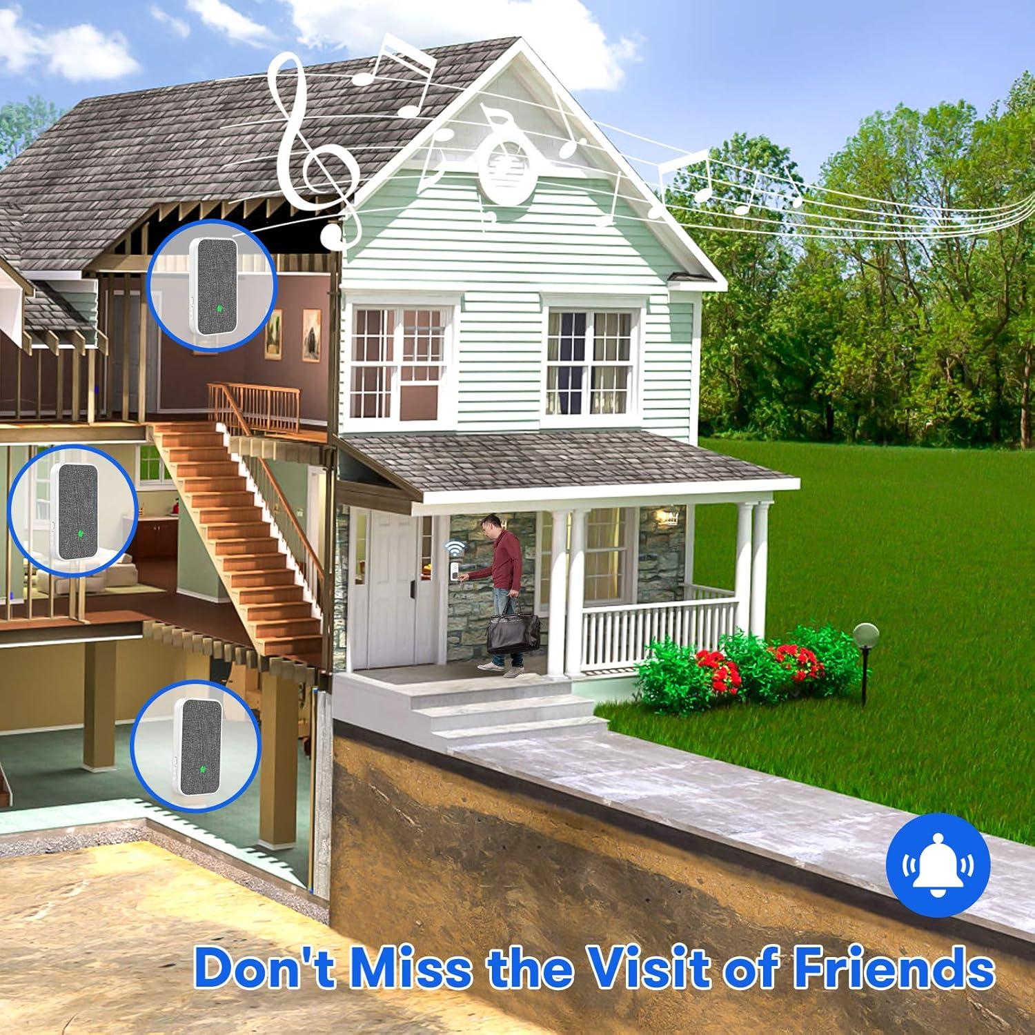 Timbre Inalámbrico Coolqiya Q2 con Alcance 396m y 58 Tonos