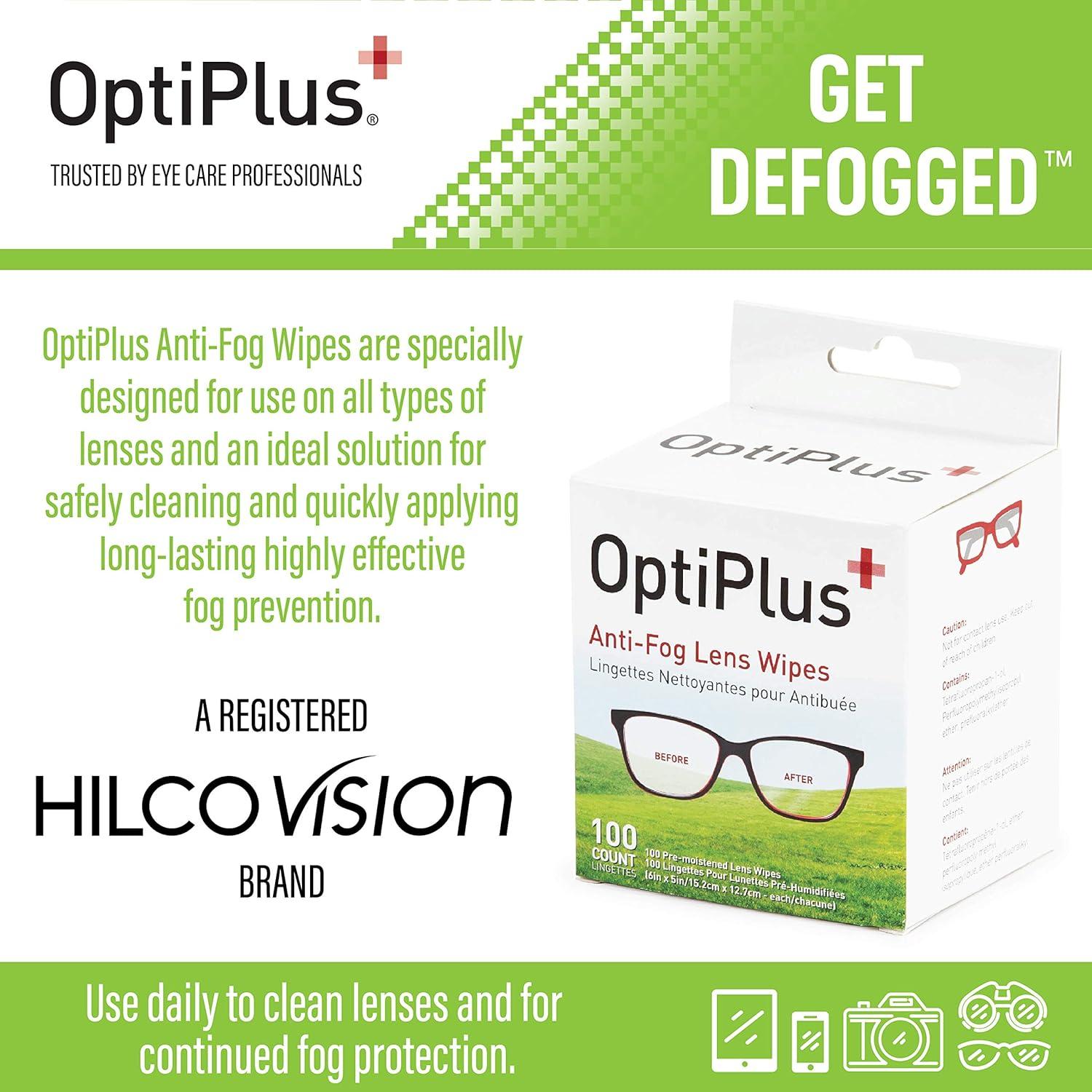 Toallitas de limpieza OptiPlus Anti Fog - 100 unidades