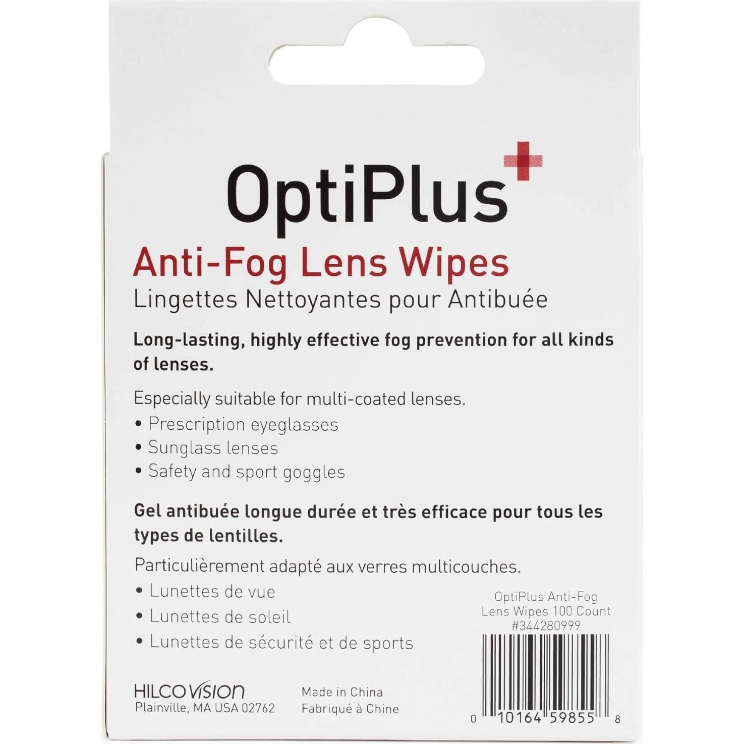 Toallitas de limpieza OptiPlus Anti Fog - 100 unidades